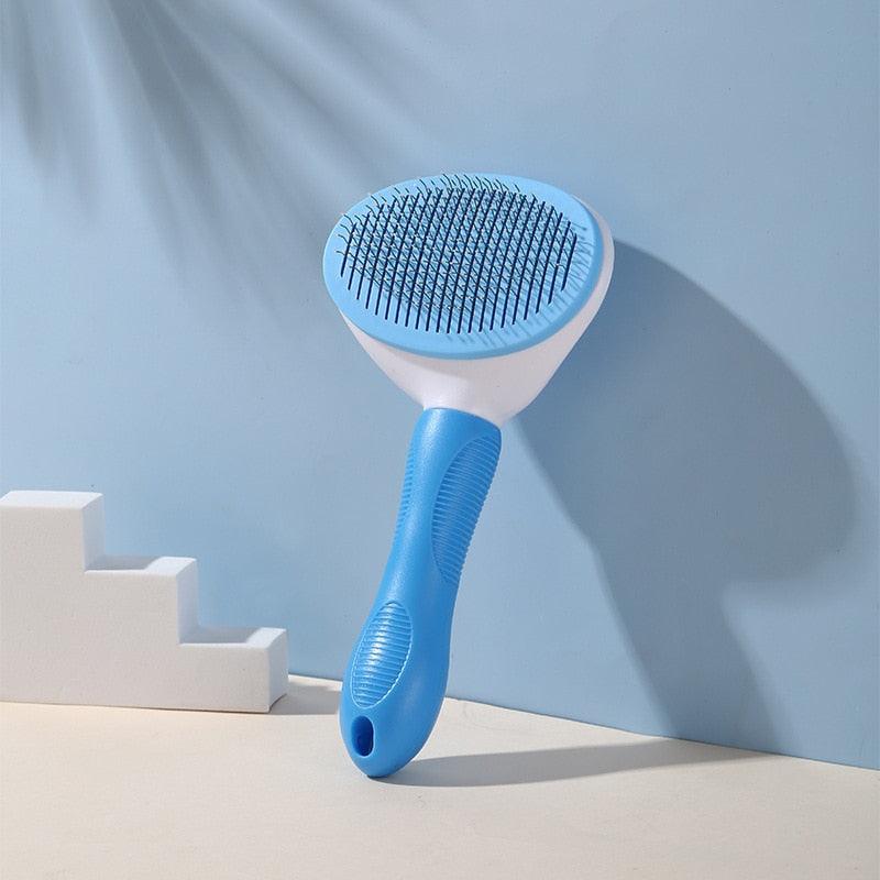 Pet Hair Remover Dog Brush Cat Comb Grooming Tools Dogs Accessories Cat Supplies Stainless Steel Beauty Massage Comb Dog Cat Brush Pet Brush for Long and Short Hair with Self-Cleaning Brush
