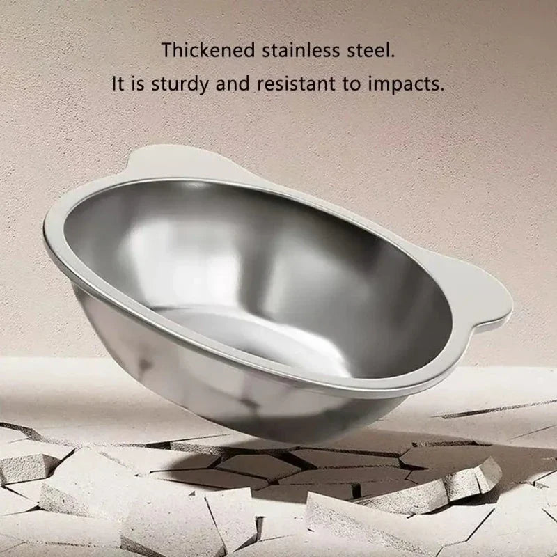 304 Stainless Steel Raised Cat Bowl with 15° Elevated Design Tilted Neck Guard Healthy Feeding Shatterproof for Cats Puppies