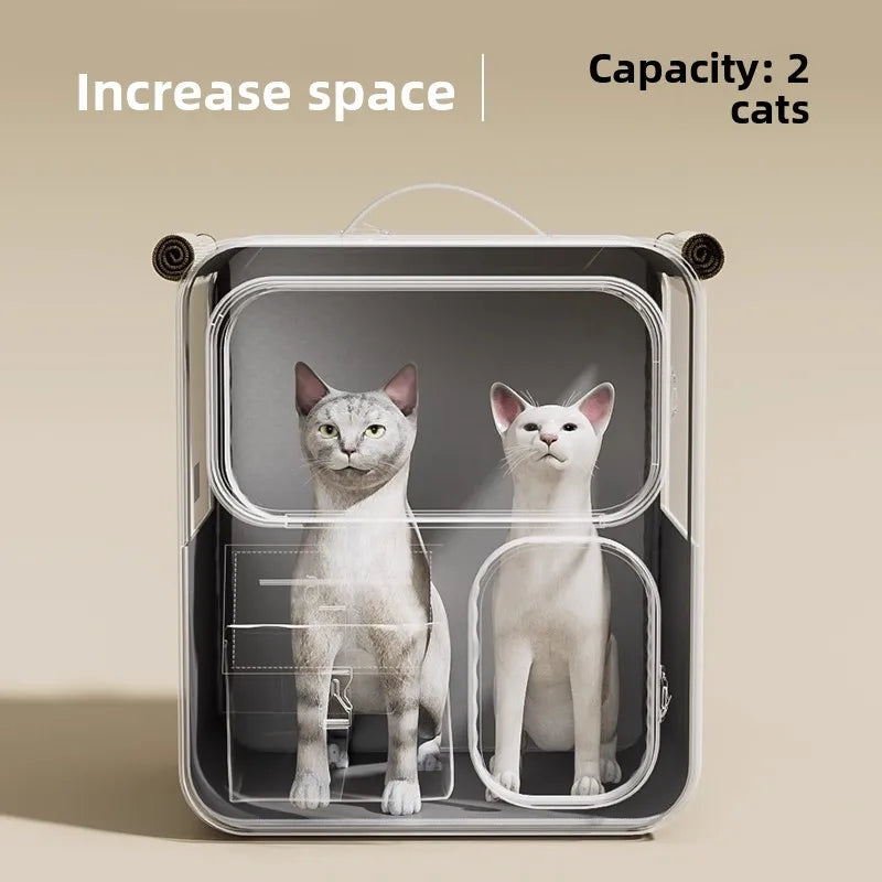 Rolling Cat Carrier with Wheels for Large Cats Small Dogs Up To 25 LBS Ideal for Travel Walking and Camping Cat Handbag Dog Bag
