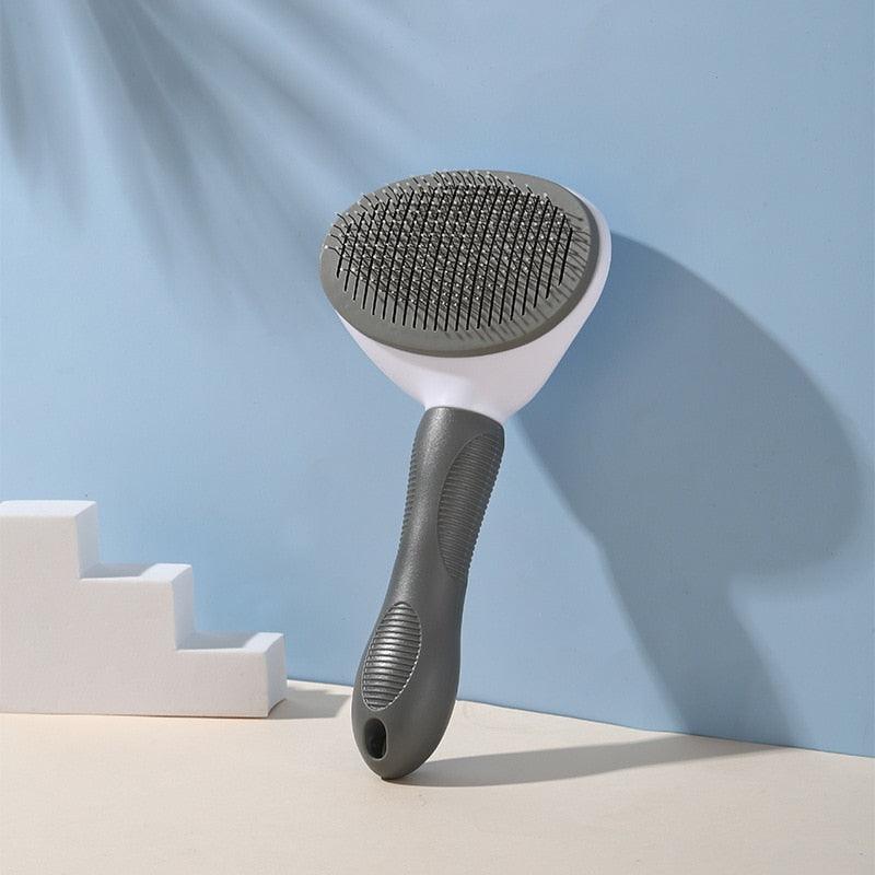 Pet Hair Remover Dog Brush Cat Comb Grooming Tools Dogs Accessories Cat Supplies Stainless Steel Beauty Massage Comb Dog Cat Brush Pet Brush for Long and Short Hair with Self-Cleaning Brush