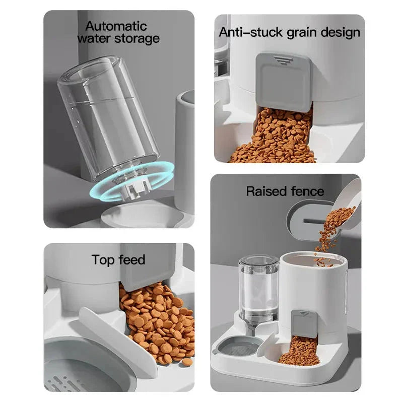 1-Pack Automatic Cat Water Dispenser & Feeder β Large Capacity Spill-Proof