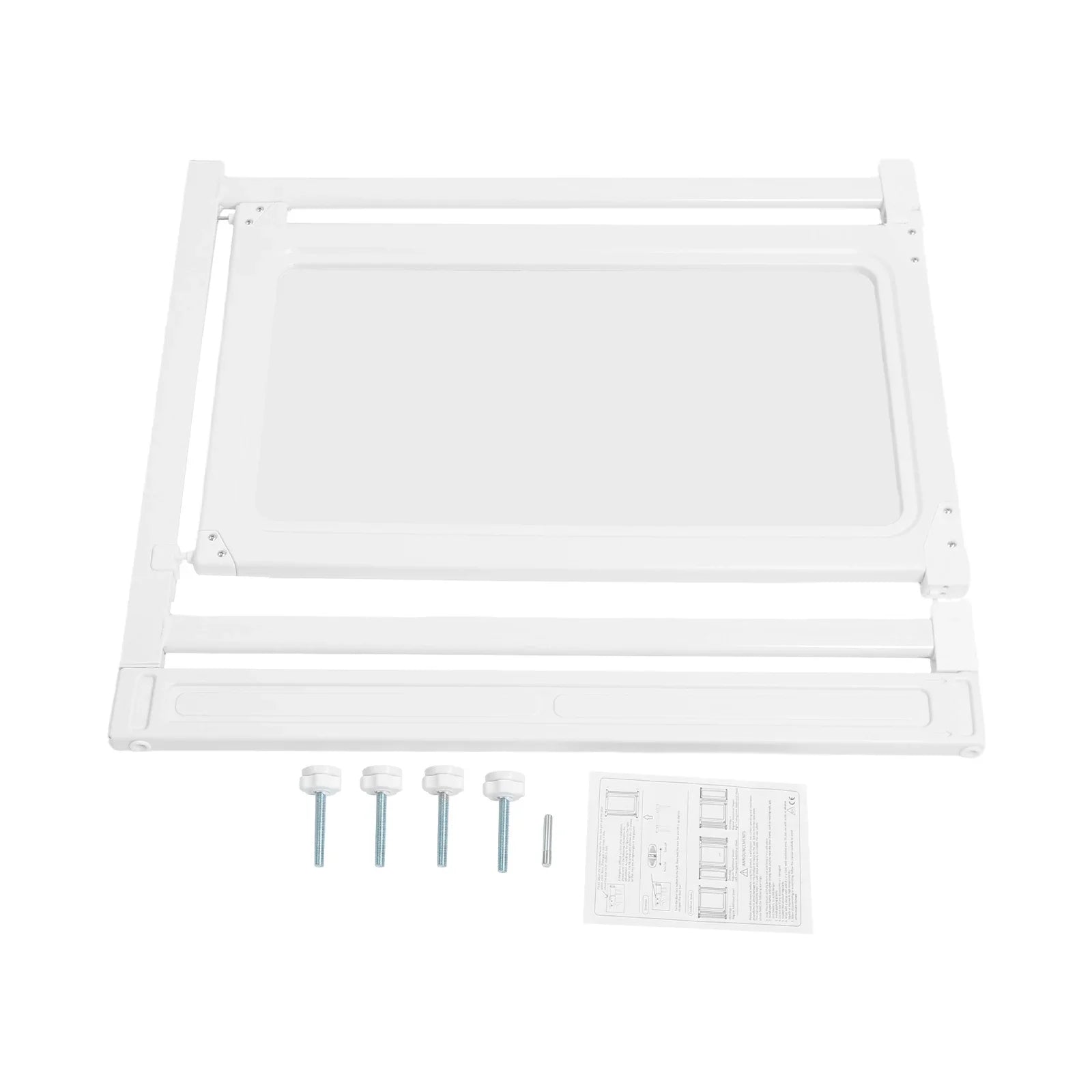 83cm Clear Pet Gate for Doorways, 69.5-84cm Width, No Drill Pressure Mount Dog Gate, Automatic Close, Scratch Resistant, for Stairs, Hallway (White)