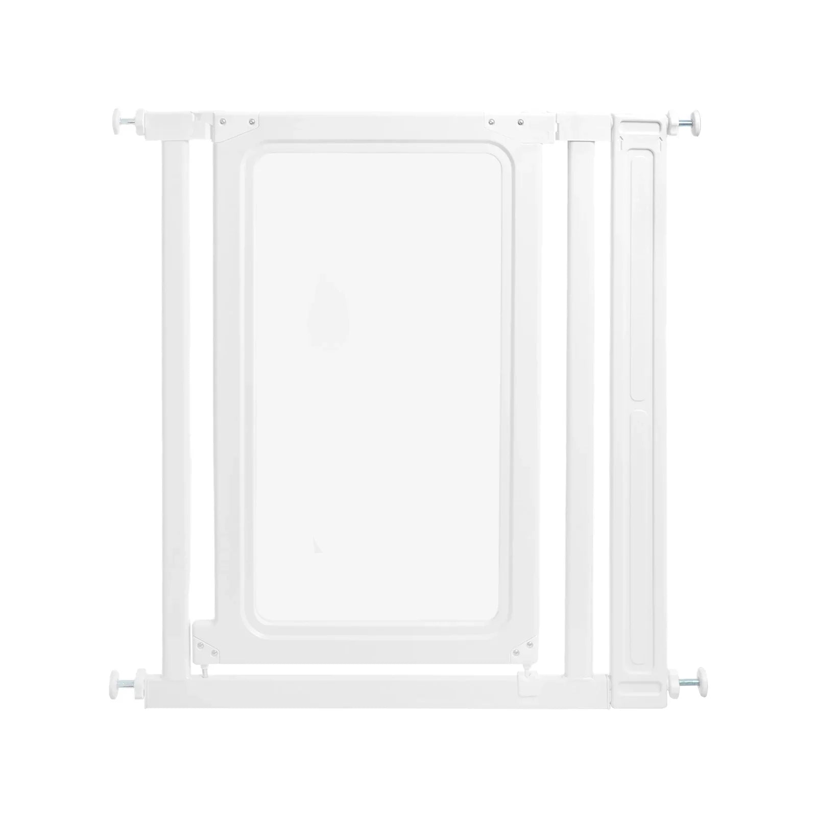 83cm Clear Pet Gate for Doorways, 69.5-84cm Width, No Drill Pressure Mount Dog Gate, Automatic Close, Scratch Resistant, for Stairs, Hallway (White)
