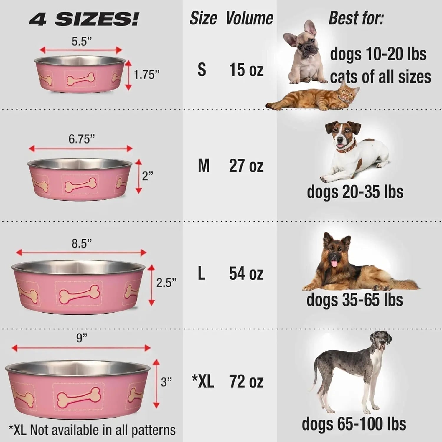 Stainless Steel Dog & Cat Bowl | Spill-Resistant Feeding Bowl (various colors)