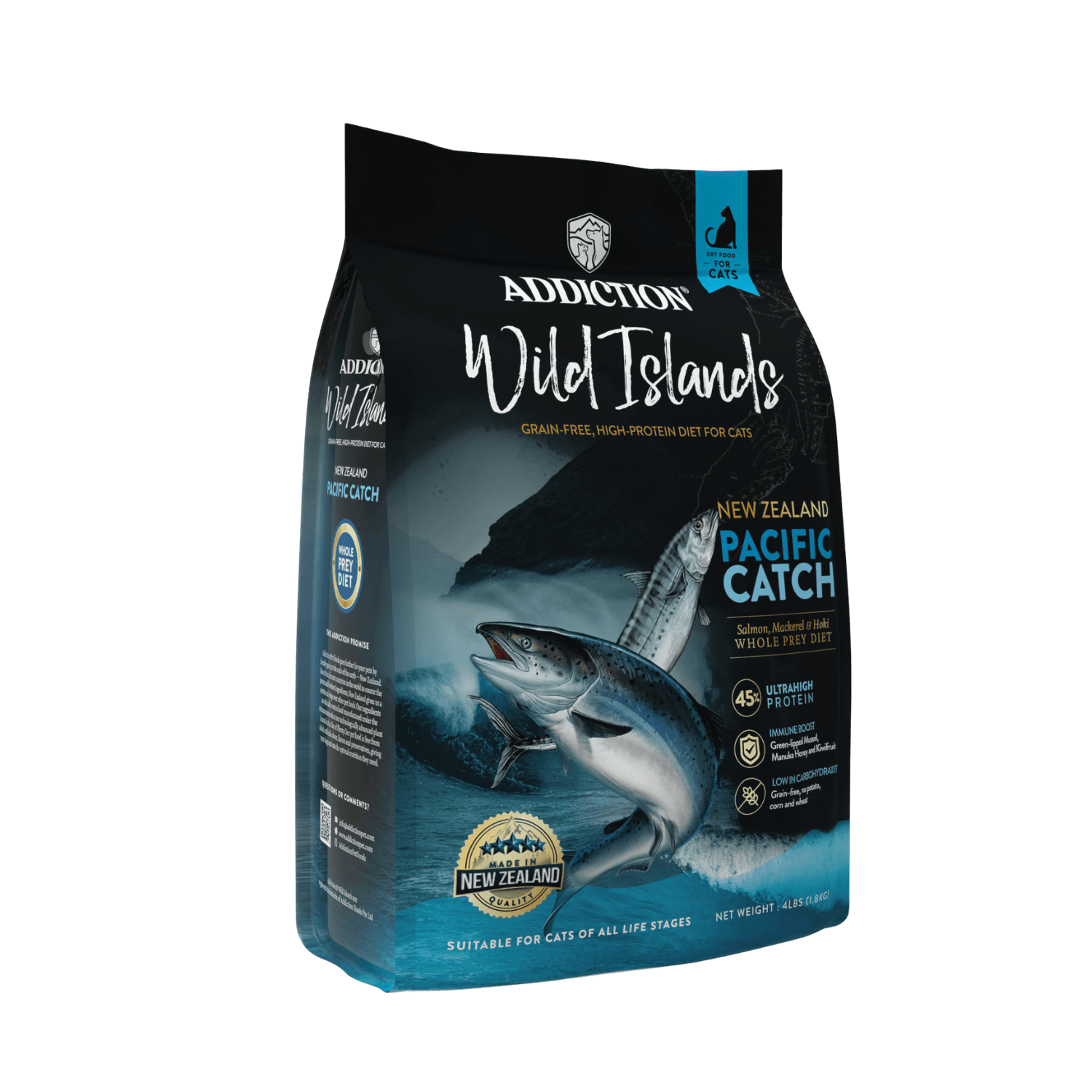 Wild Islands Pacific Catch Premium King Salmon Mackerel & Hoki Dry Cat Food