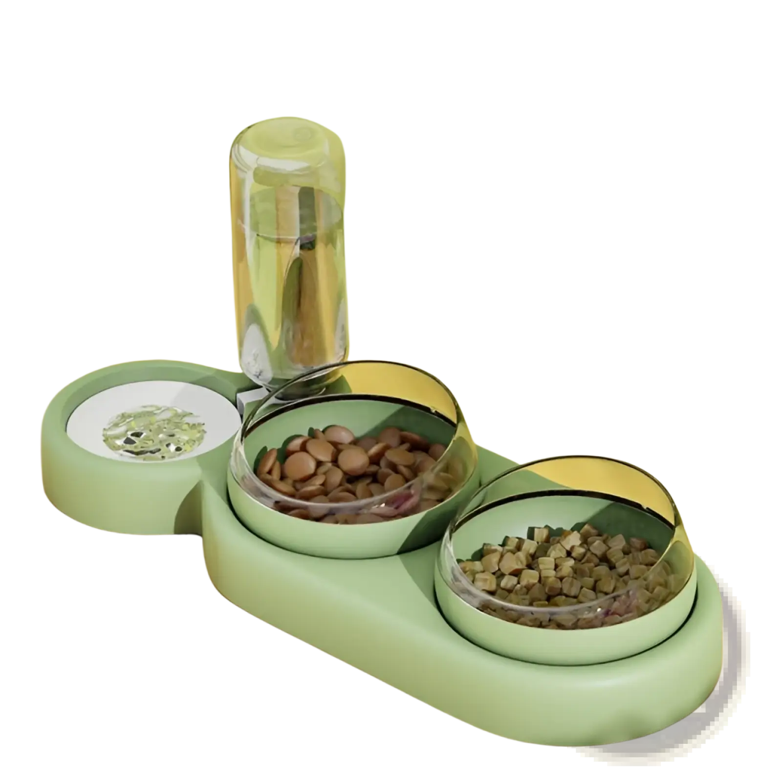 Automatic Pet Feeder and Water Fountain Double Bowl