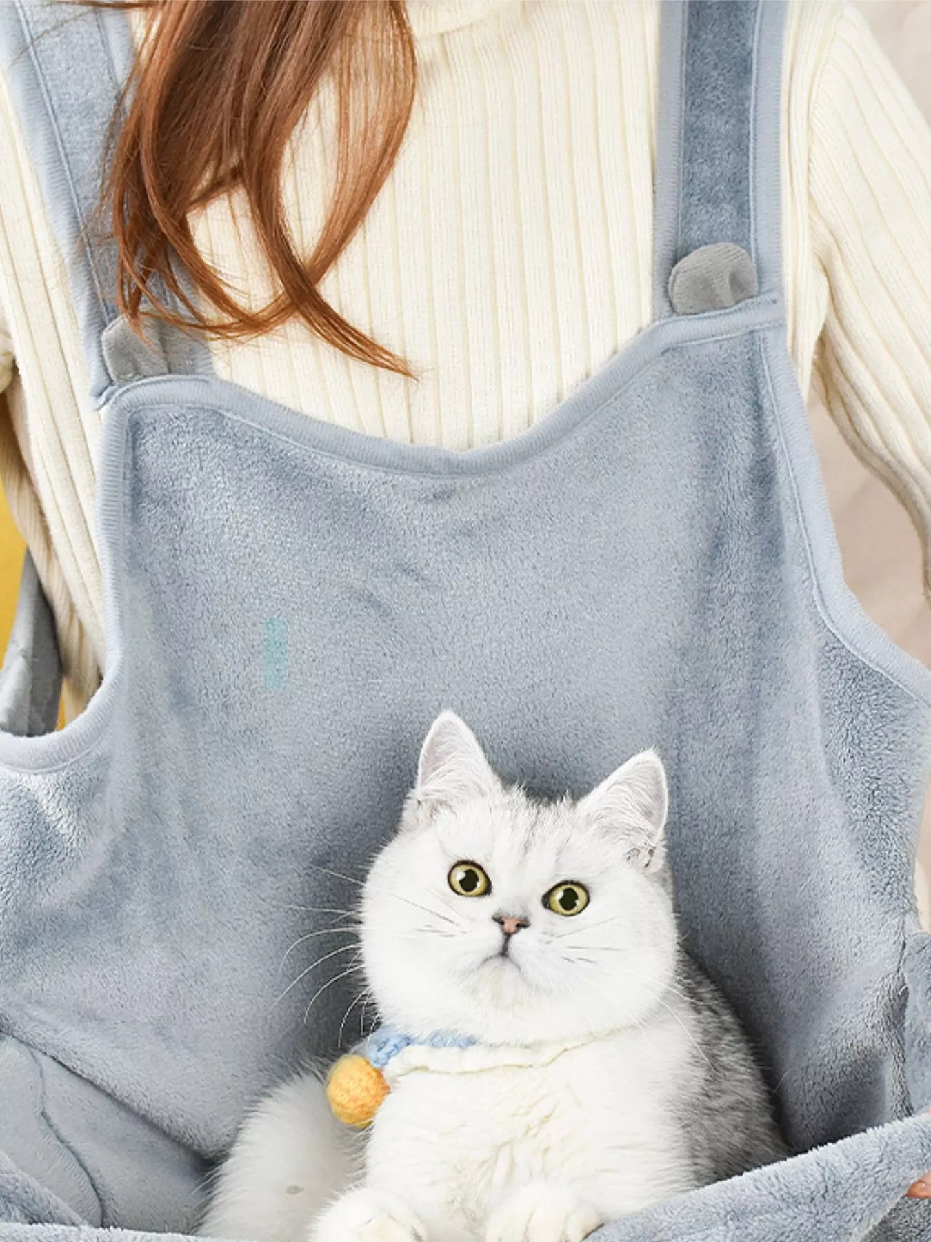 Cozy Pet Carrier Apron with Paw Holes