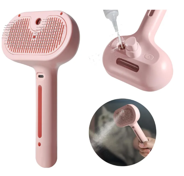 Pet Hair Spray Brush β 2-in-1 Grooming Spray Comb for Dogs & Cats | Removes Shedding & Detangles