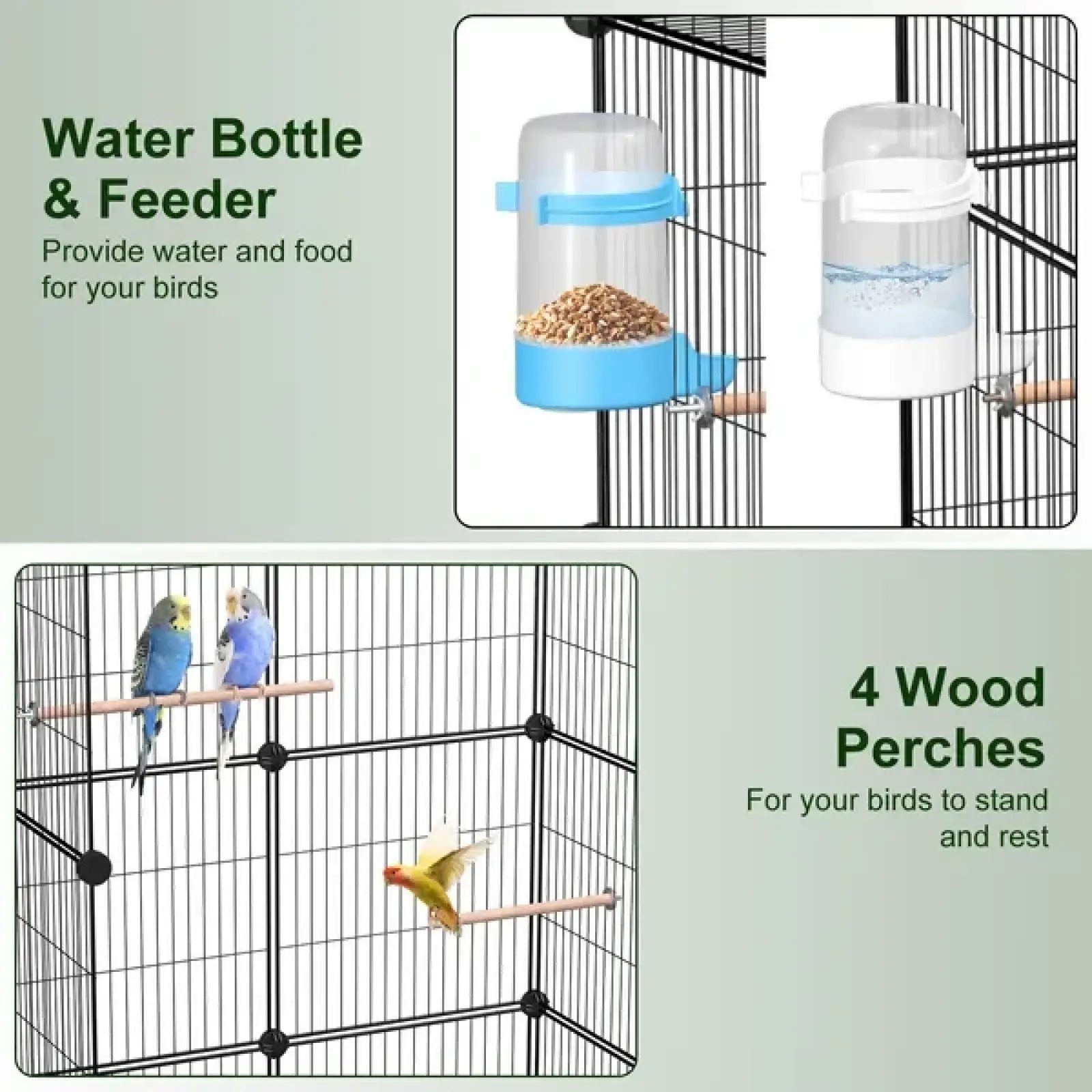 Bird Cage 46in Spacious Pet House with Perches