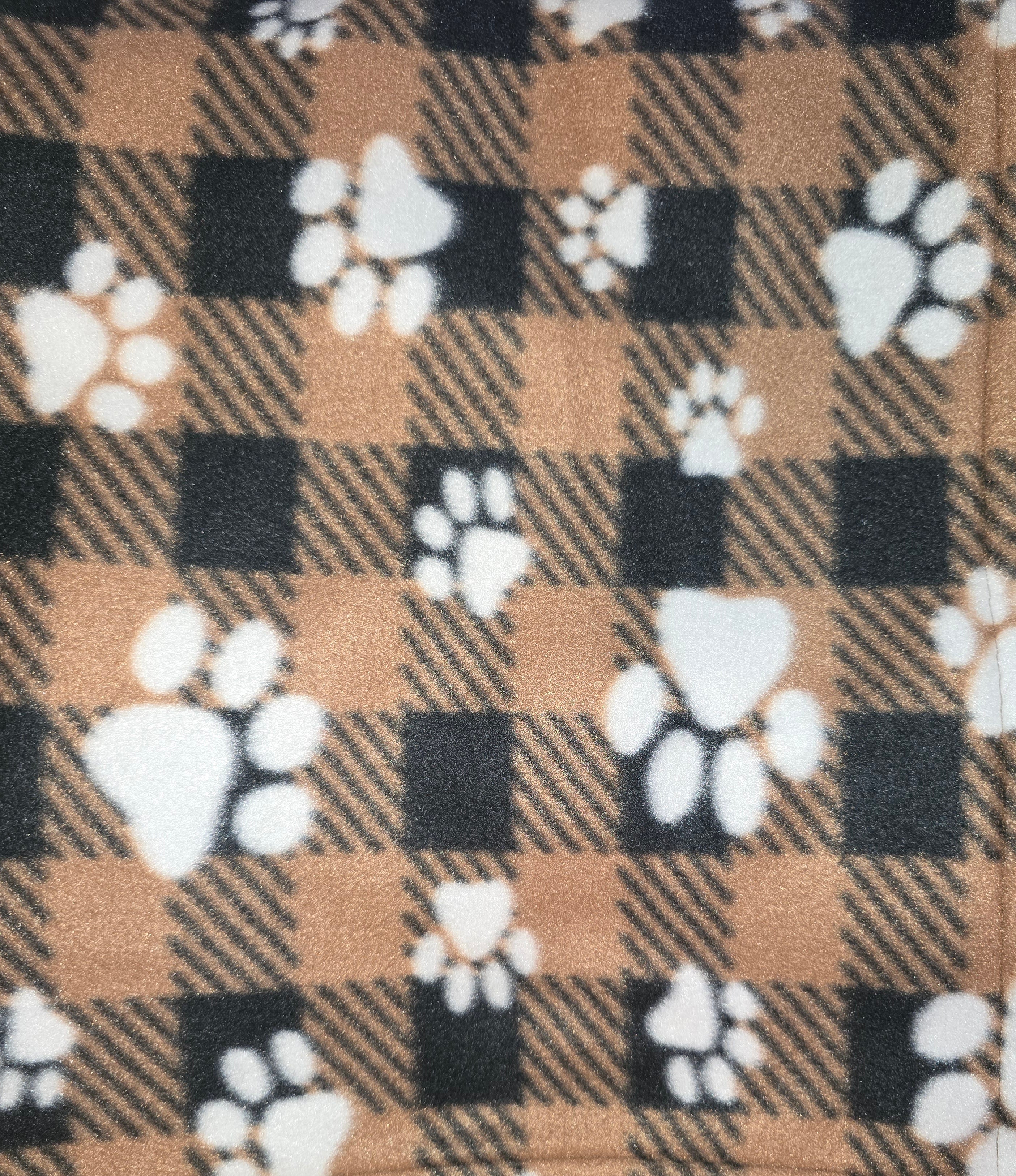 Dog Blanket - brown plaid foot print