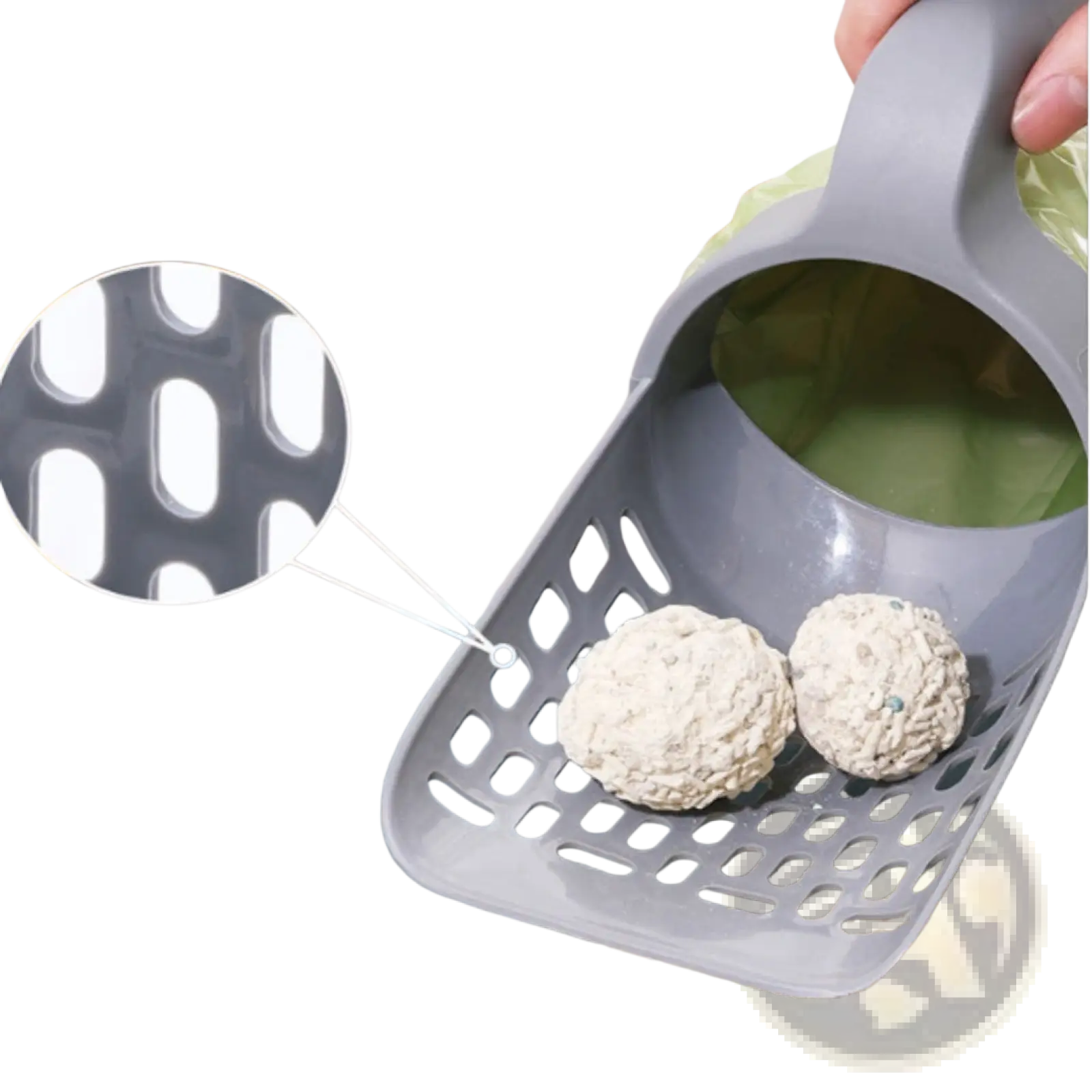 Cat Litter Scoop with Integrated Bag Dispenser
