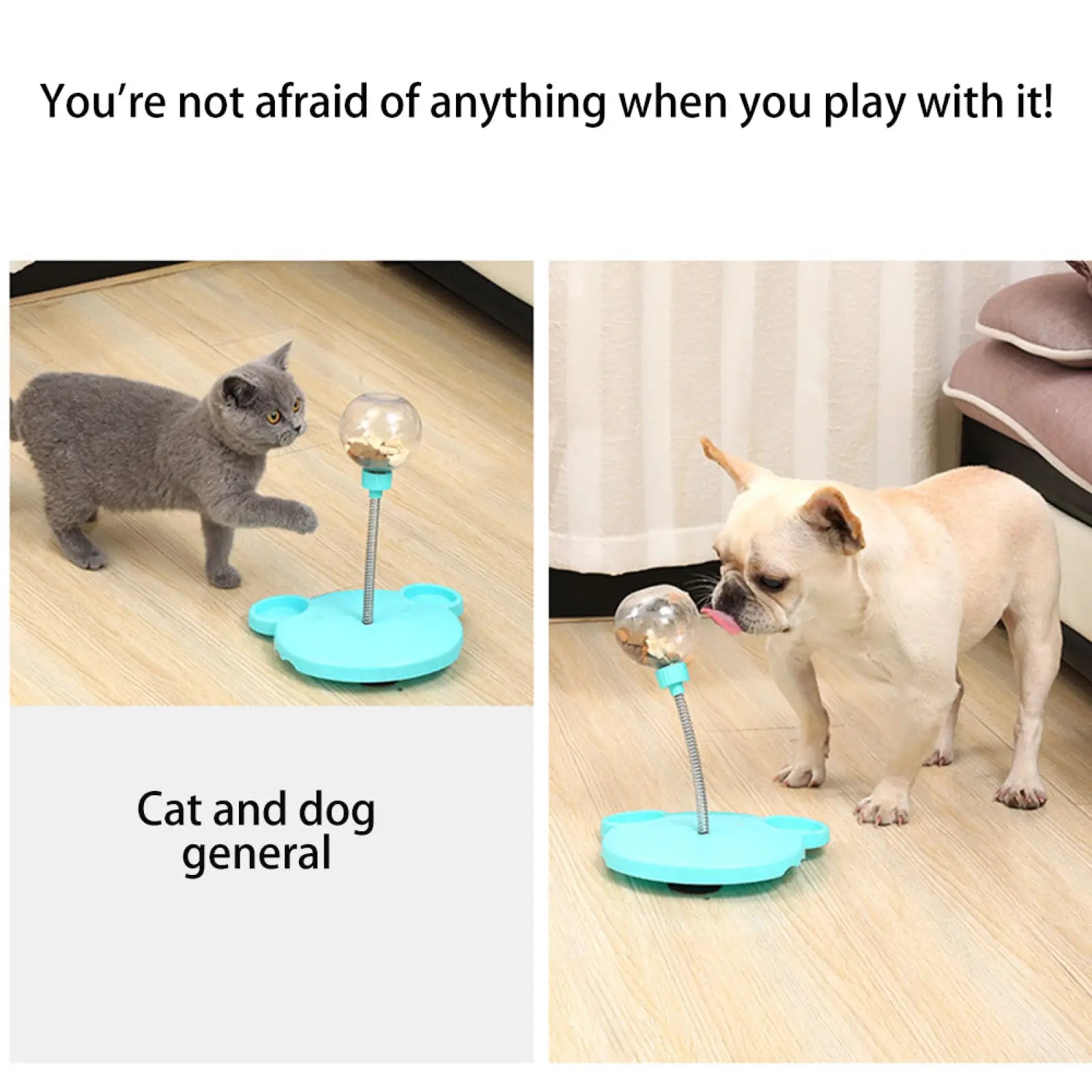 Cat Puzzle Toy Tumbler Food Dispenser with Suction Cup