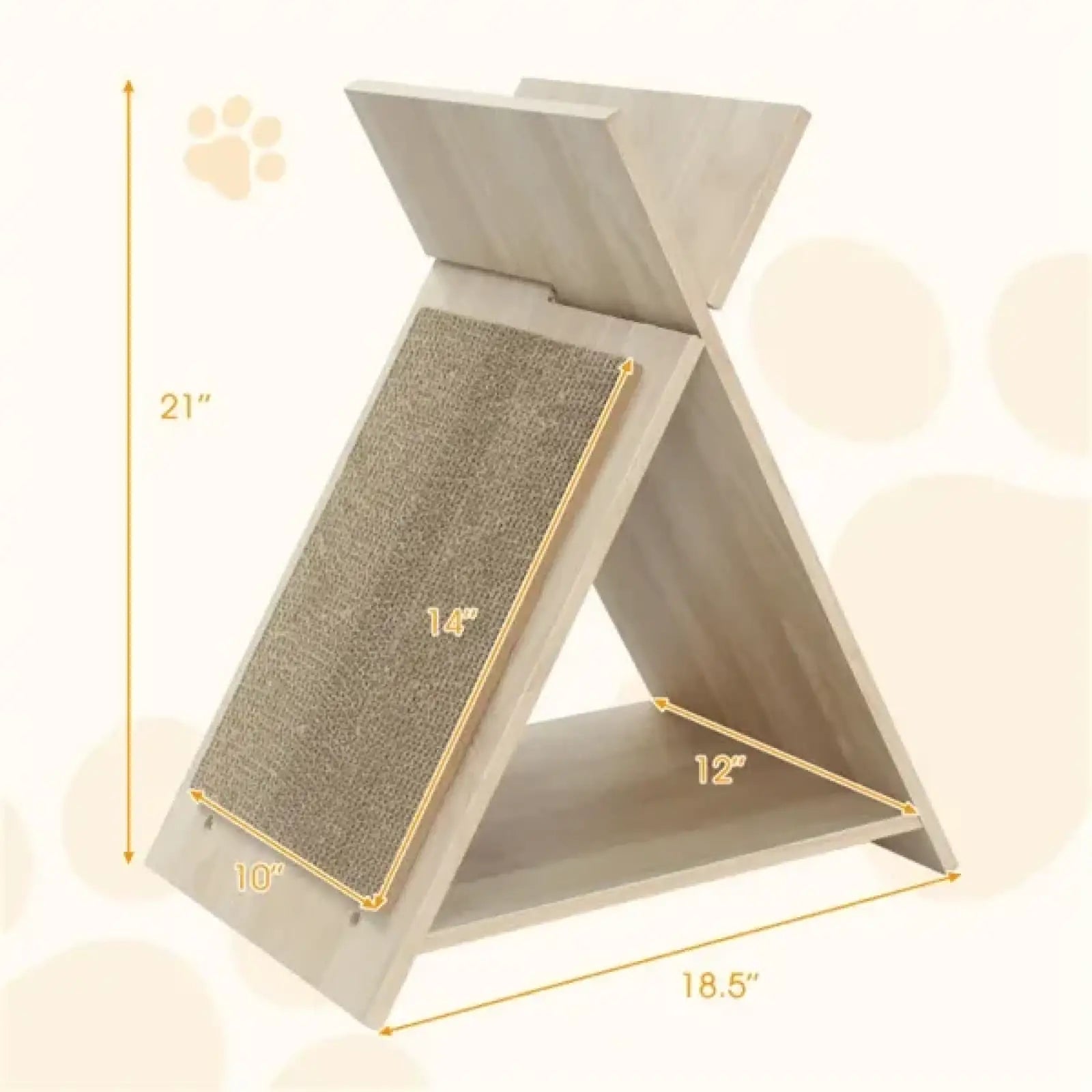 Cat Scratcher Tunnel Wooden Lounge Pet Bed