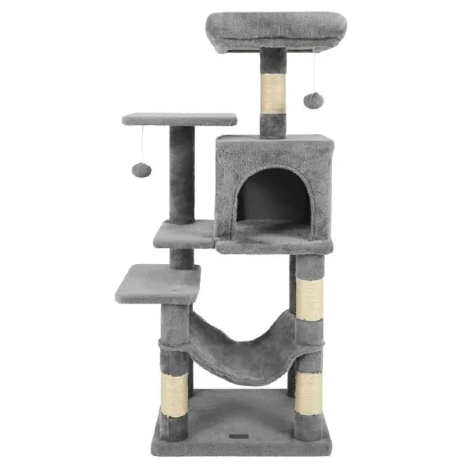 Cat Tree with Condo and Hammock 44 Inch Light Gray