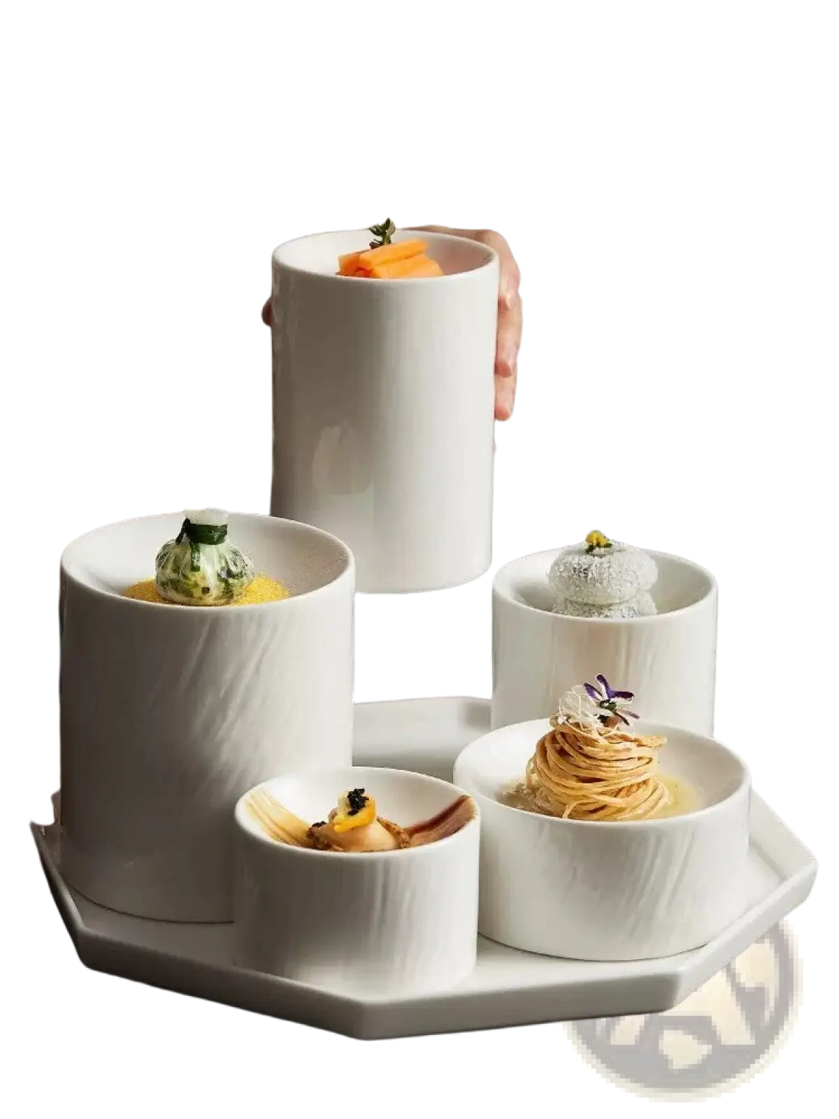 Ceramic Appetizer Bowl Set with Matte Textured Finish