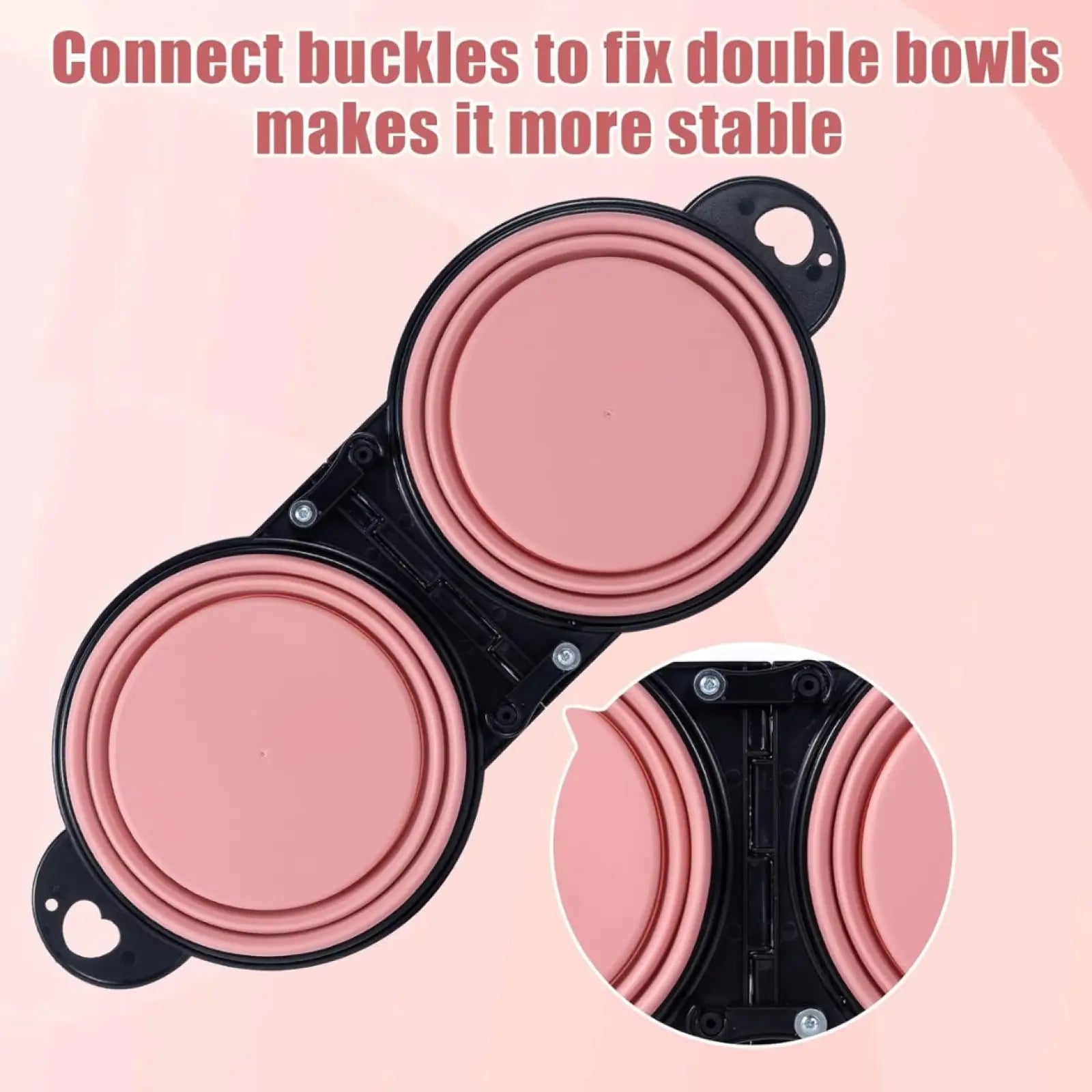 Collapsible Dog Bowls Reinforced Rim Dual Travel Feeder