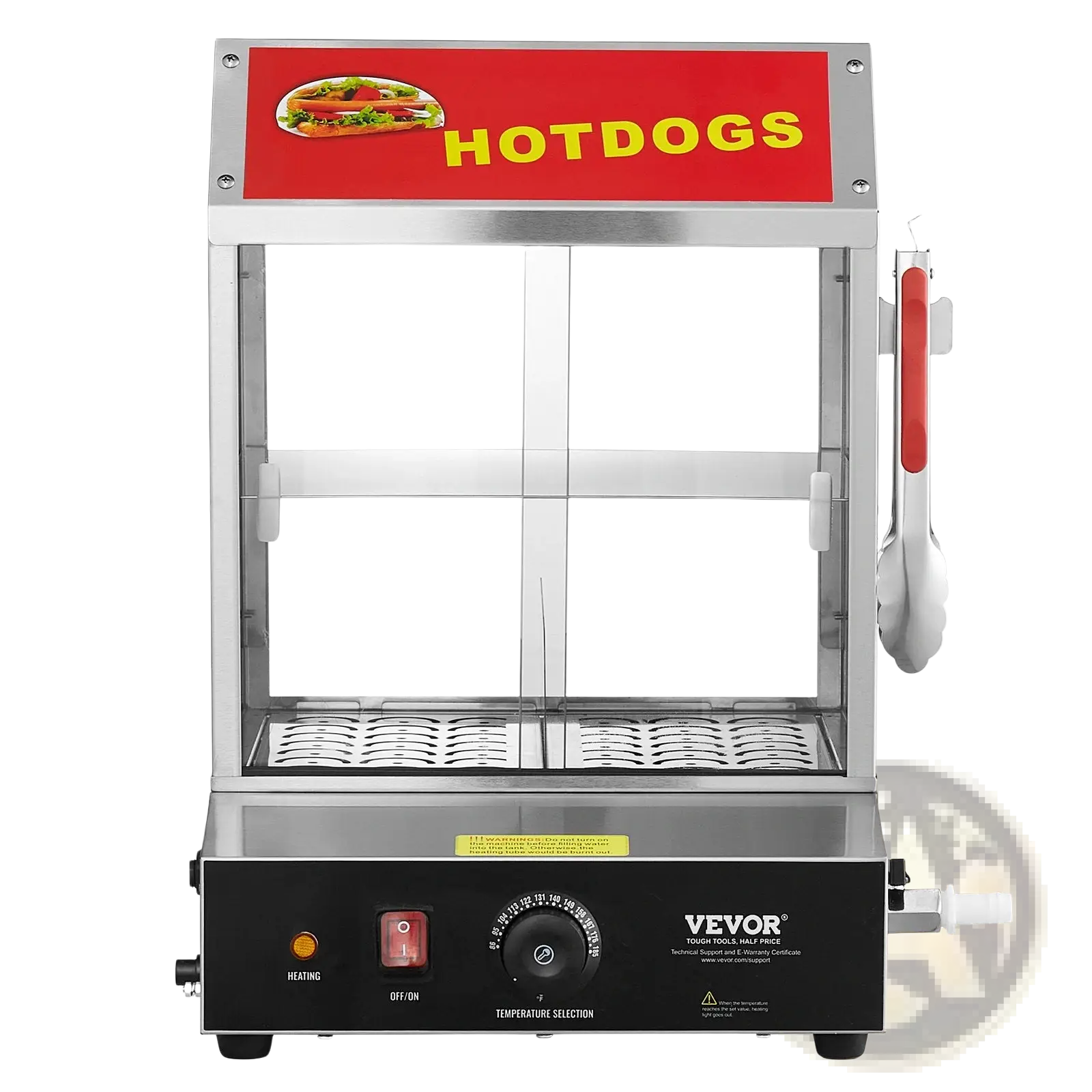 Commercial Hot Dog Steamer and 28.5qt Bun Warmer Case