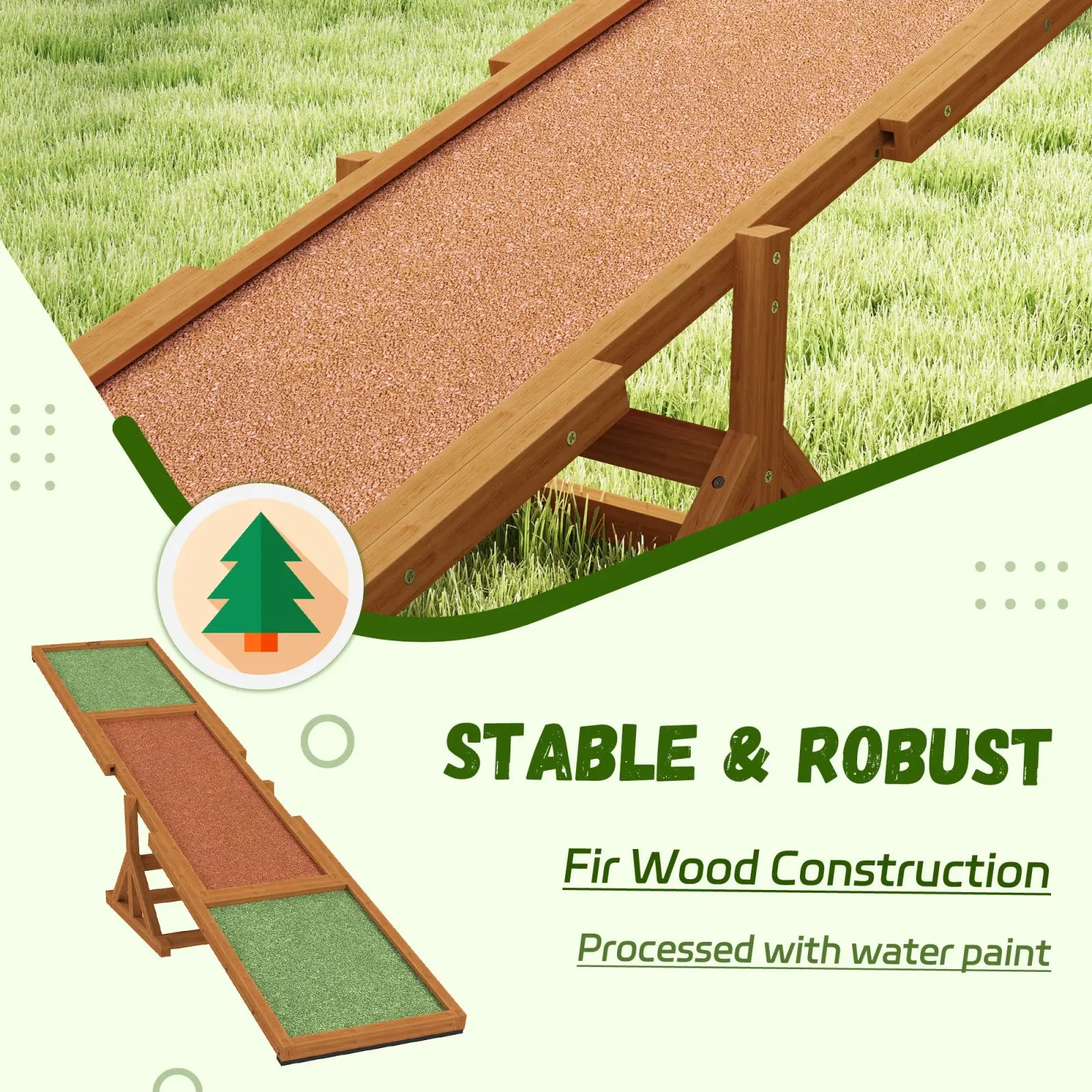 Dog Agility Seesaw Wooden Training Ramp Orange