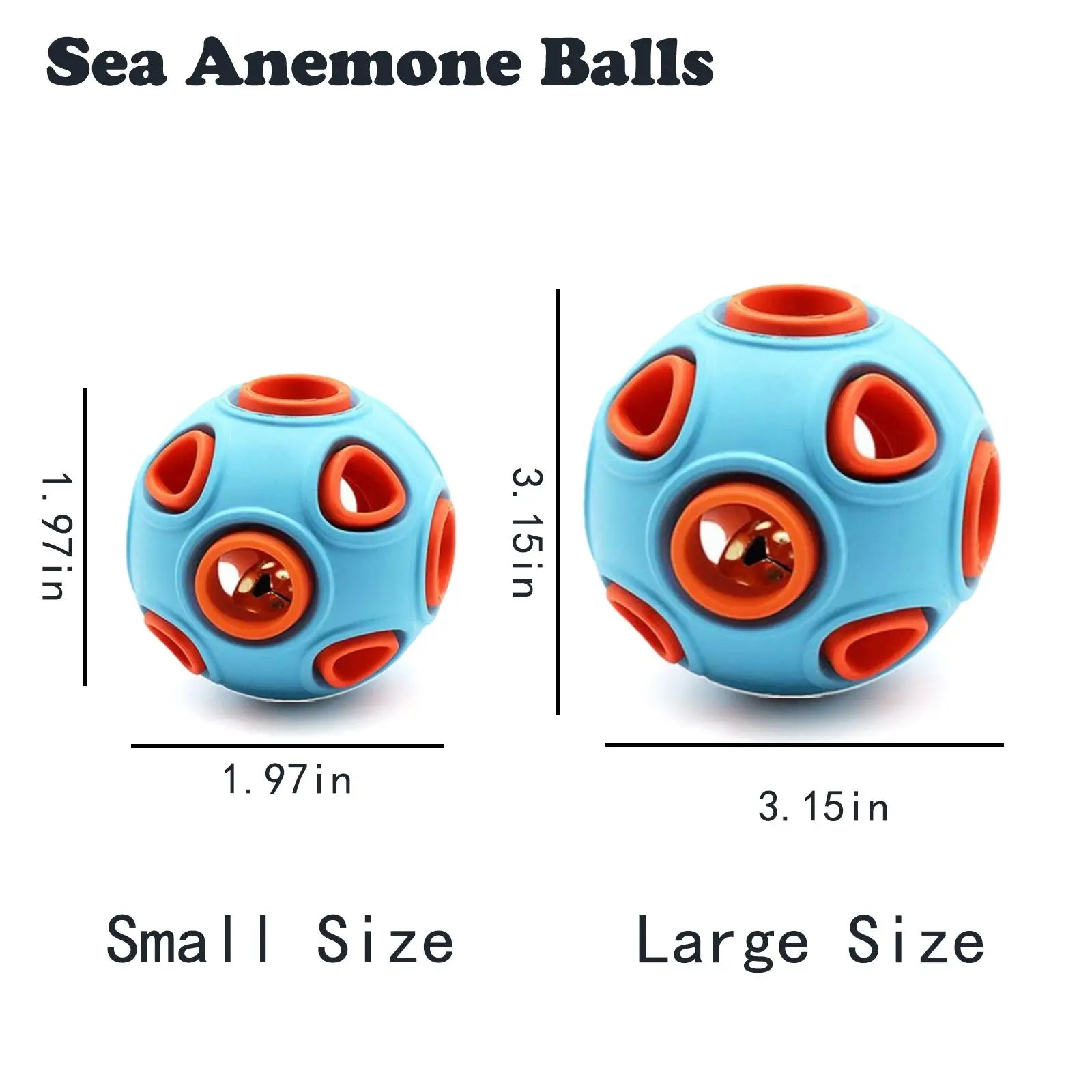 Dog Bell Ball 2 Pack Interactive Rubber Chew Toy