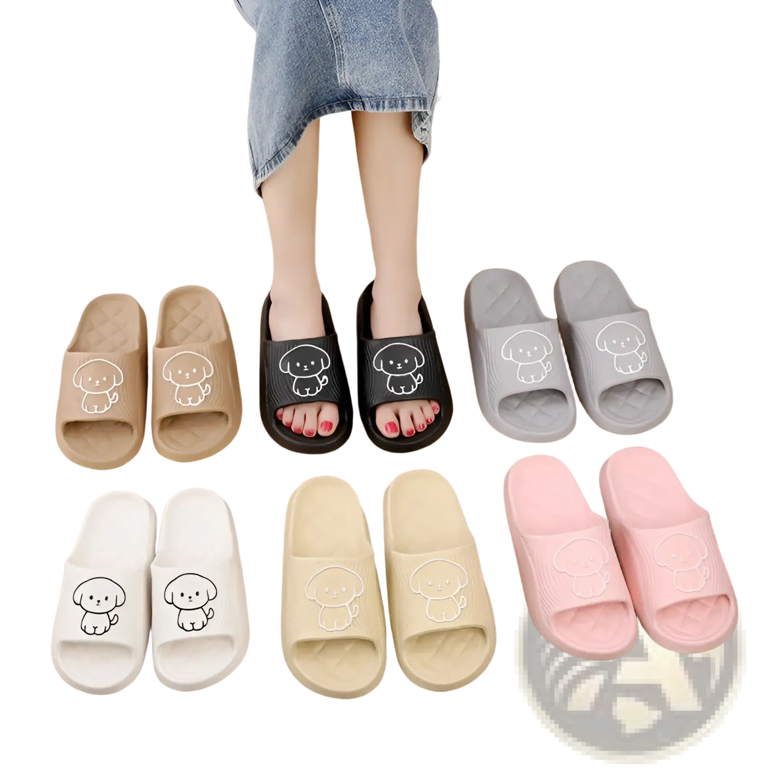 Dog Cartoon Slide Sandals Non Slip Eva House Shoes