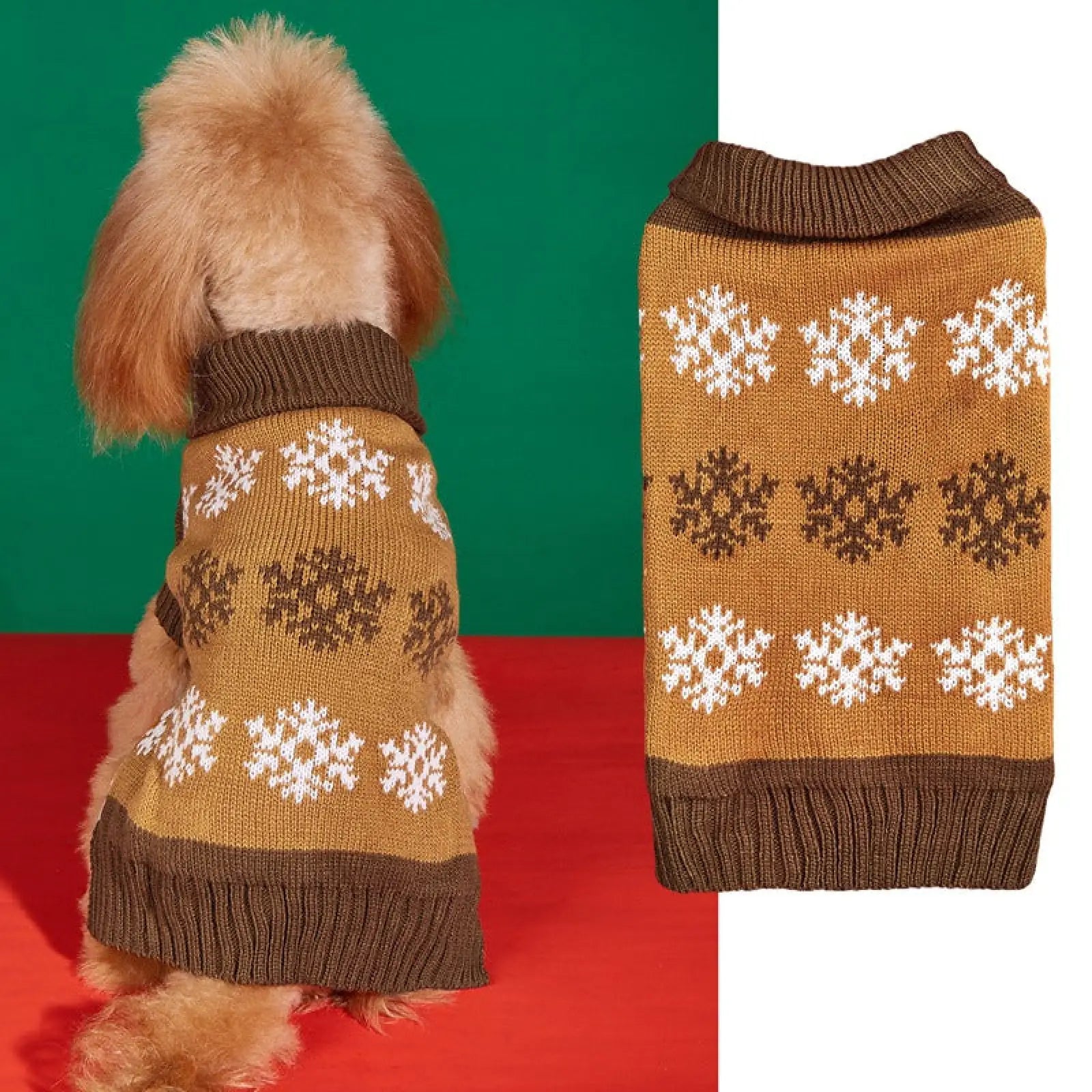 Dog Christmas Sweater Snowflake Winter Pet Clothes