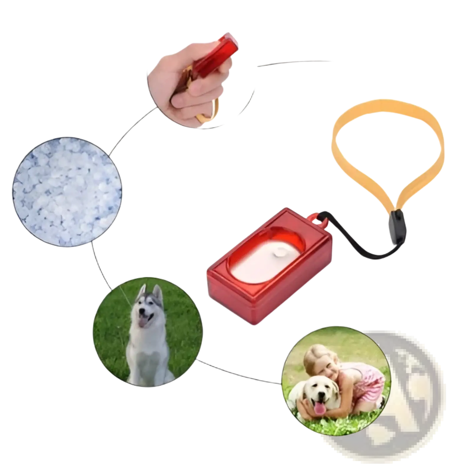Dog Training Clicker Square Pet Trainer Red Tool