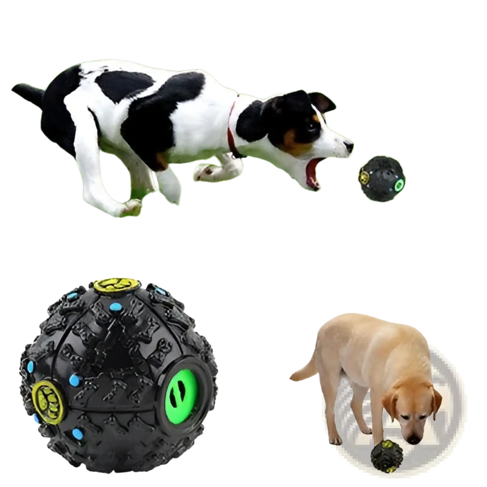 Dog Treat Dispenser Squeaky Rubber Training Ball