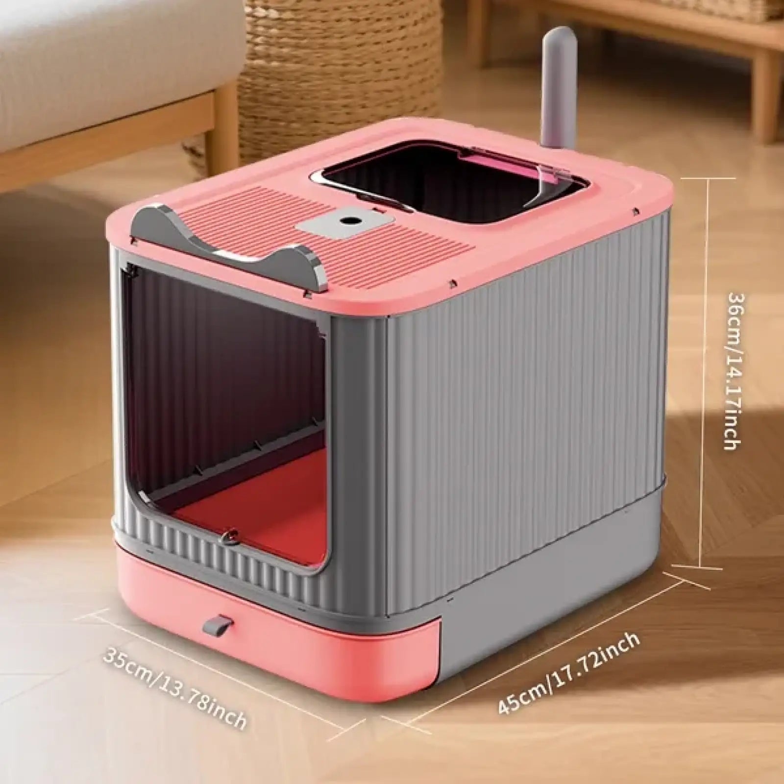 Elf Cat Litter Box Dual Entry Enclosed Drawer Design