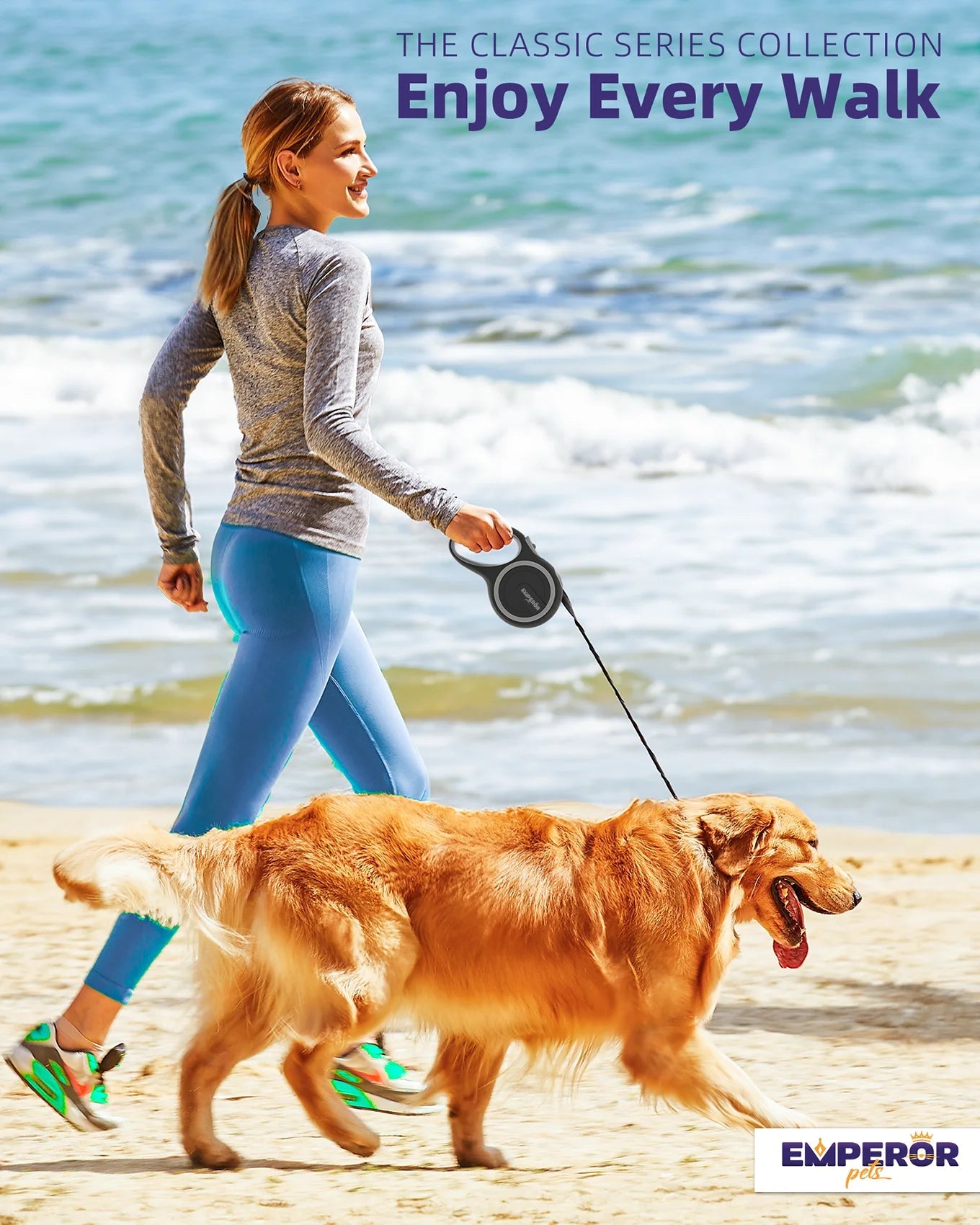 Unleash Adventure! ๐ 16ft Heavy-Duty Retractable Leash for Large Dogs (up to 110lbs) ๐พ
