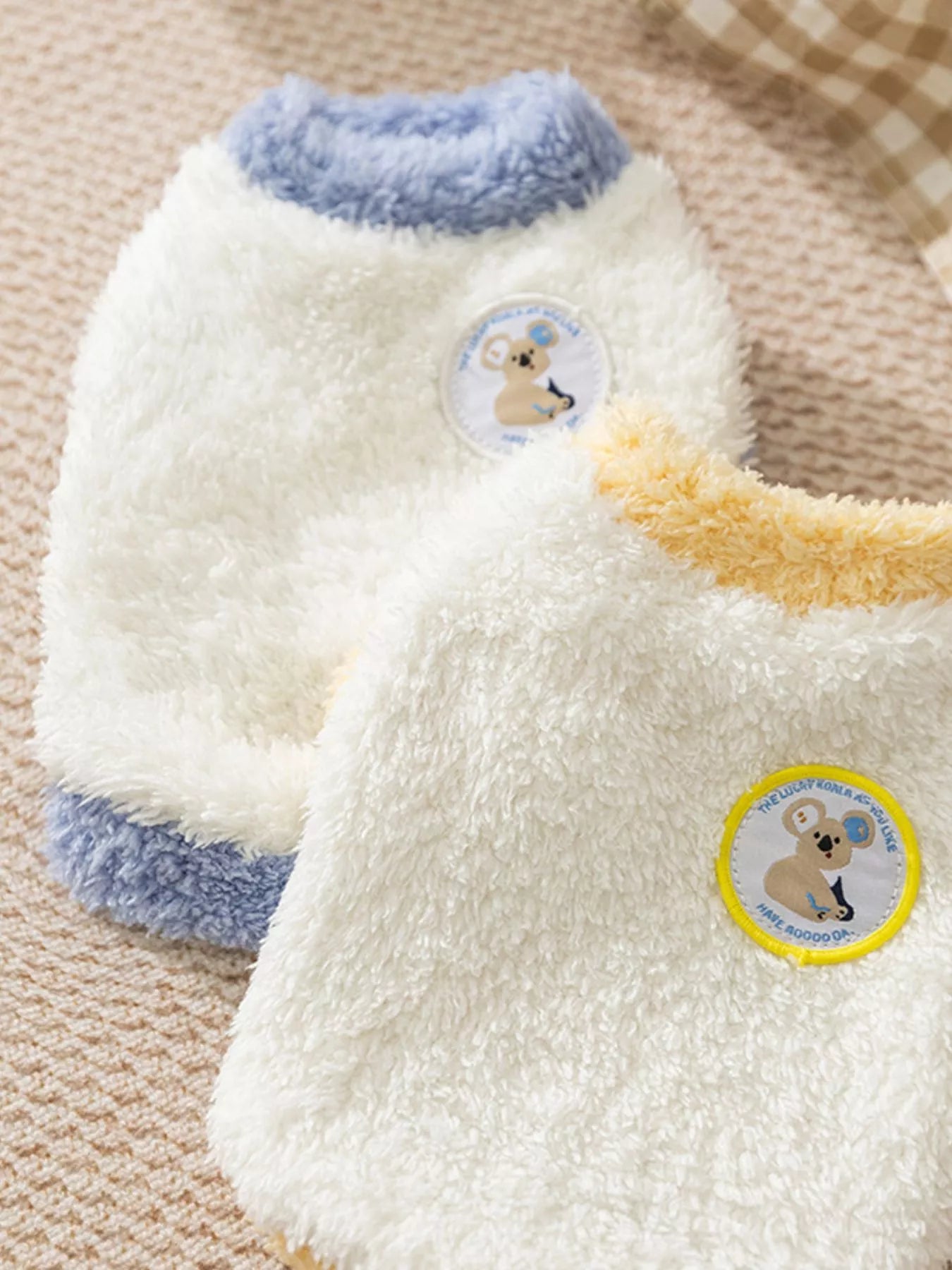 Cozy Plush Pet Sweater with Cute Patch