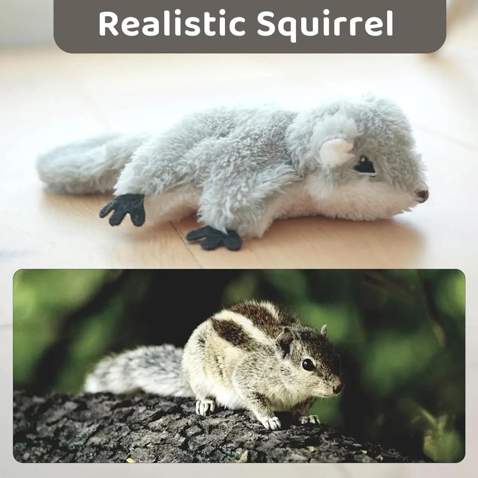 Flapping Squirrel Catnip Toy Rechargeable Cat Kicker