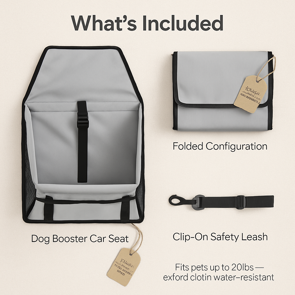 Dog Booster Car Seat for Small to Medium Pets — Safe Travel