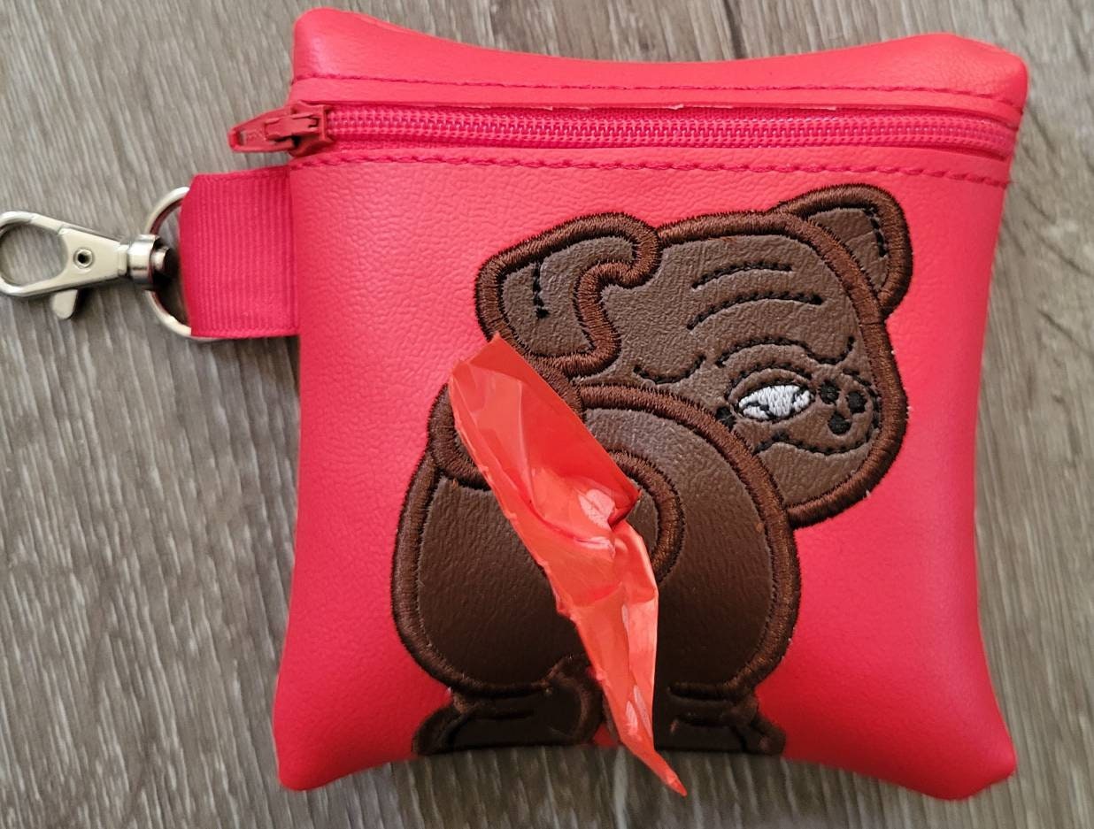 English Bulldog Poop Bag Pouch - gift for dog lover - Zippered poop bag holder- Gift for Dog Walker - veterinarian - dog groomer