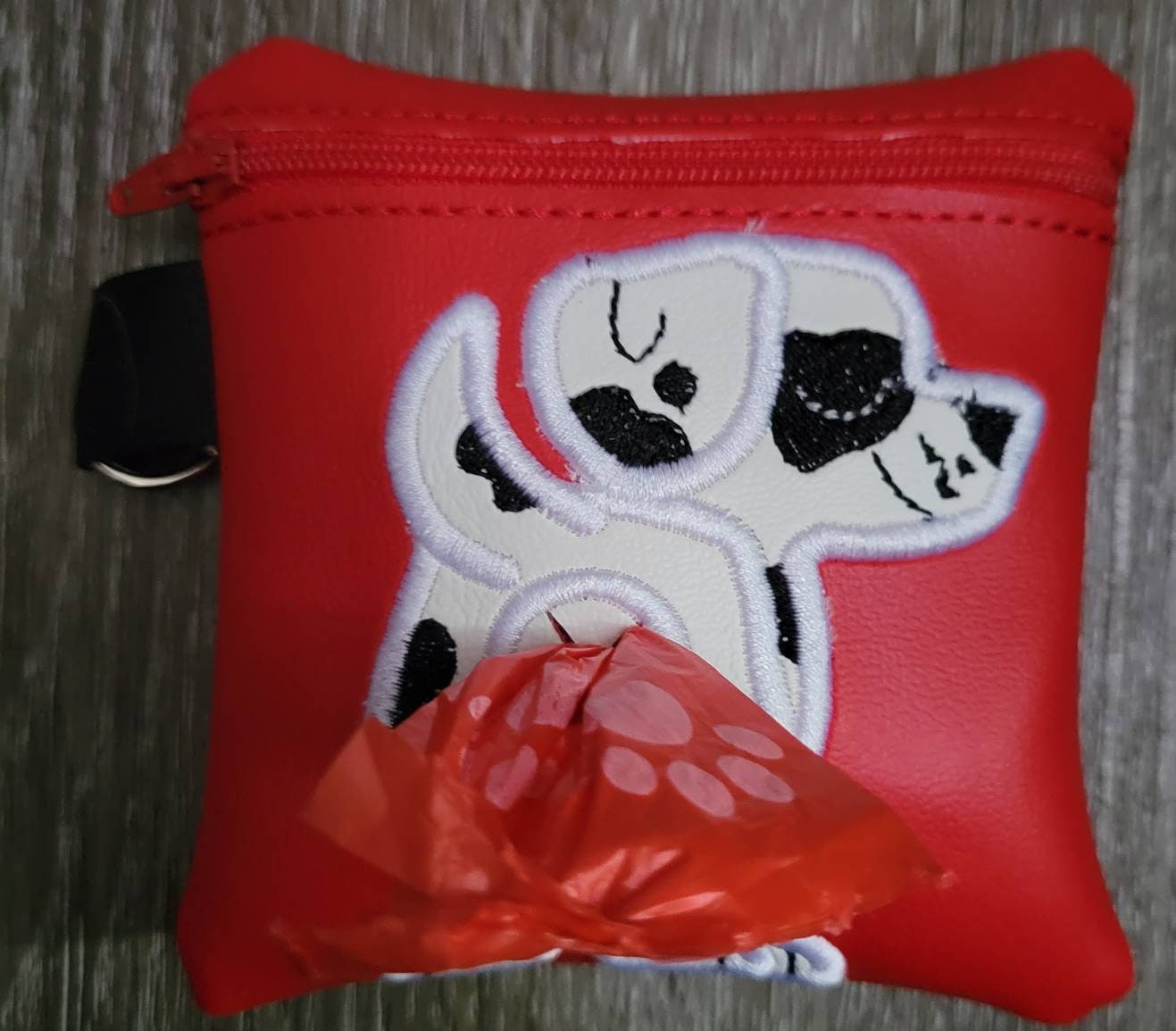 Dalmatian Poop Bag Pouch - gift for dog lover - Zippered poop bag holder- Gift for Dog Walker - veterinarian - dog groomer