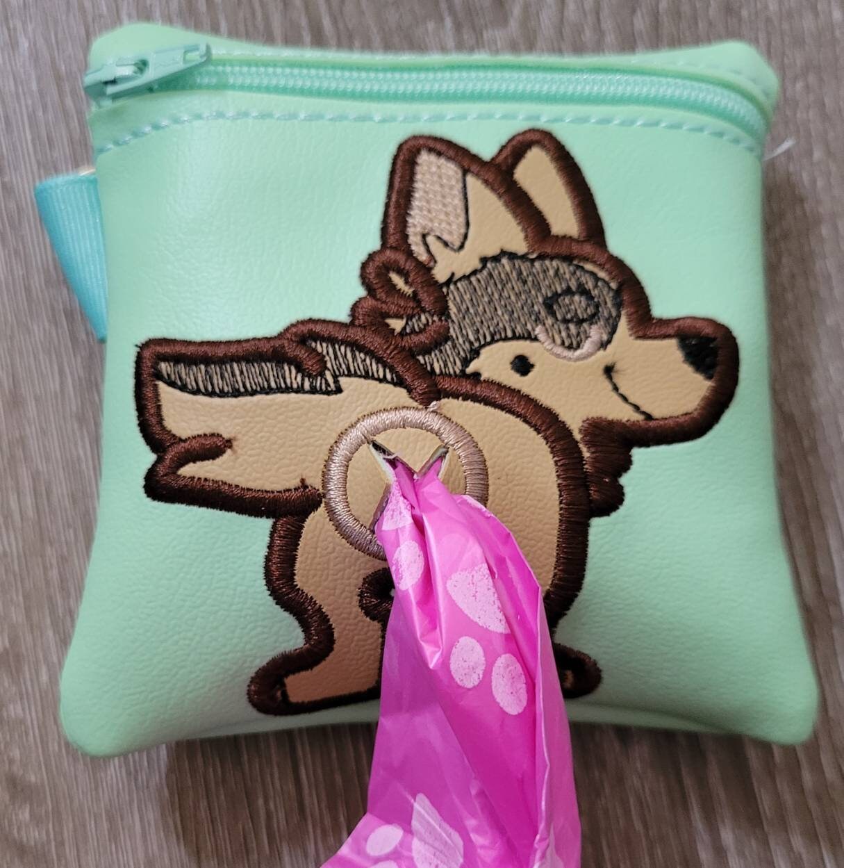 German Shepard Poop Bag Pouch - gift for dog lover - Zippered poop bag holder- Gift for Dog Walker - veterinarian - dog groomer
