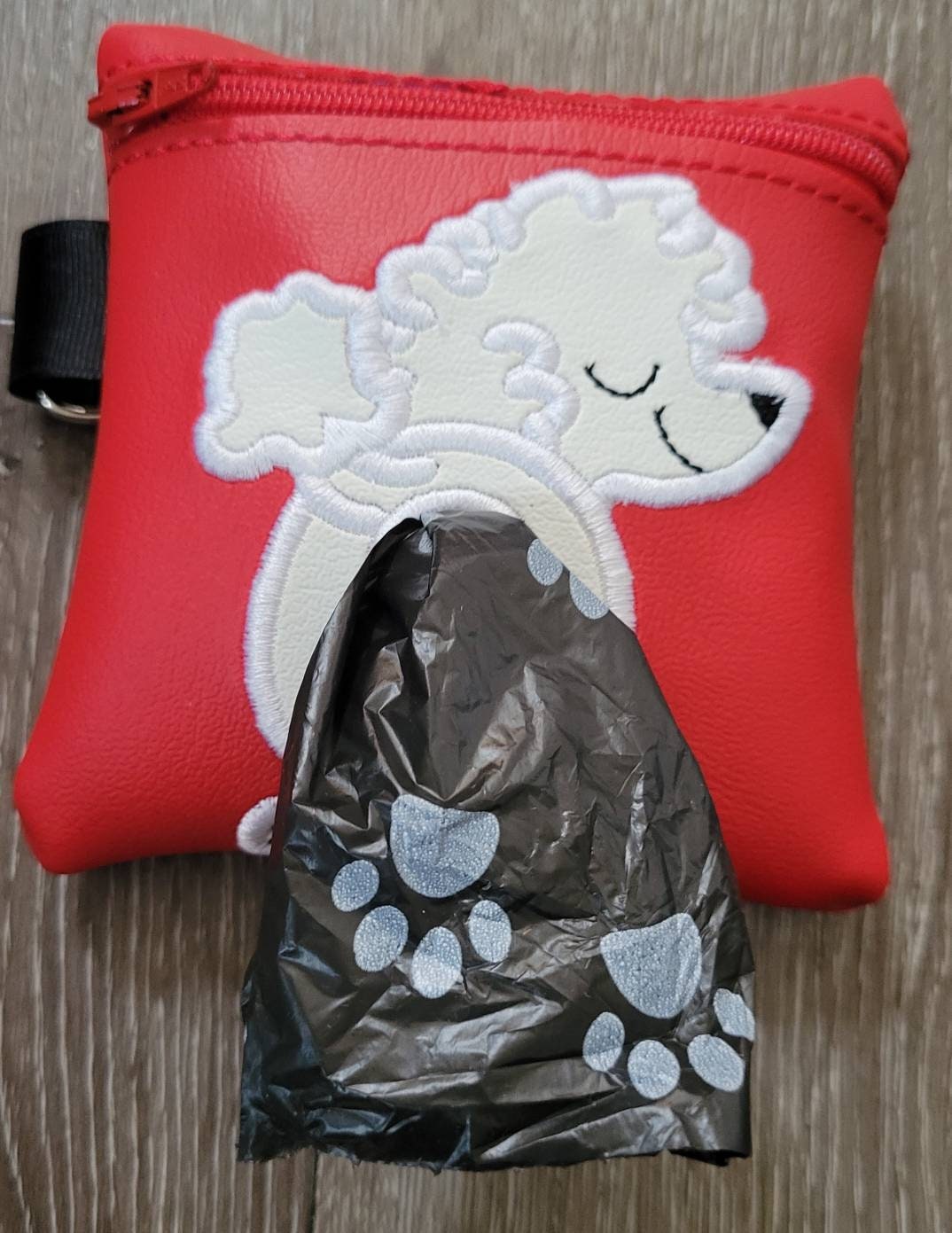 Poodle Poop Bag Pouch - gift for dog lover - Zippered poop bag holder- Gift for Dog Walker - veterinarian - dog groomer