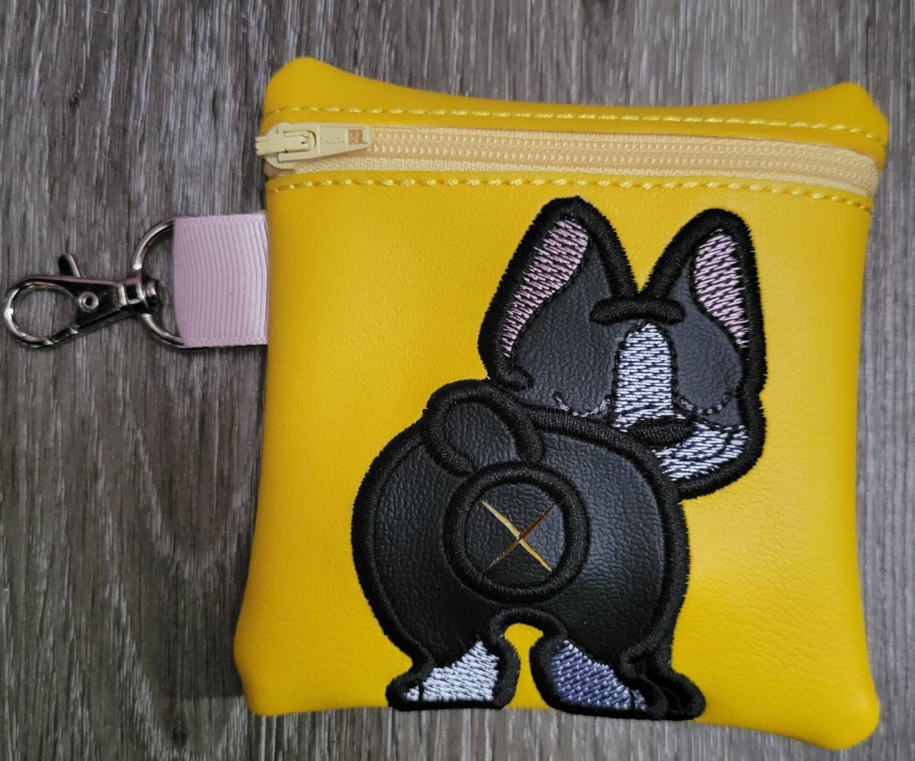 Boston Terrier Poop Bag Pouch - gift for dog lover - Zippered poop bag holder- Gift for Dog Walker - veterinarian - dog groomer