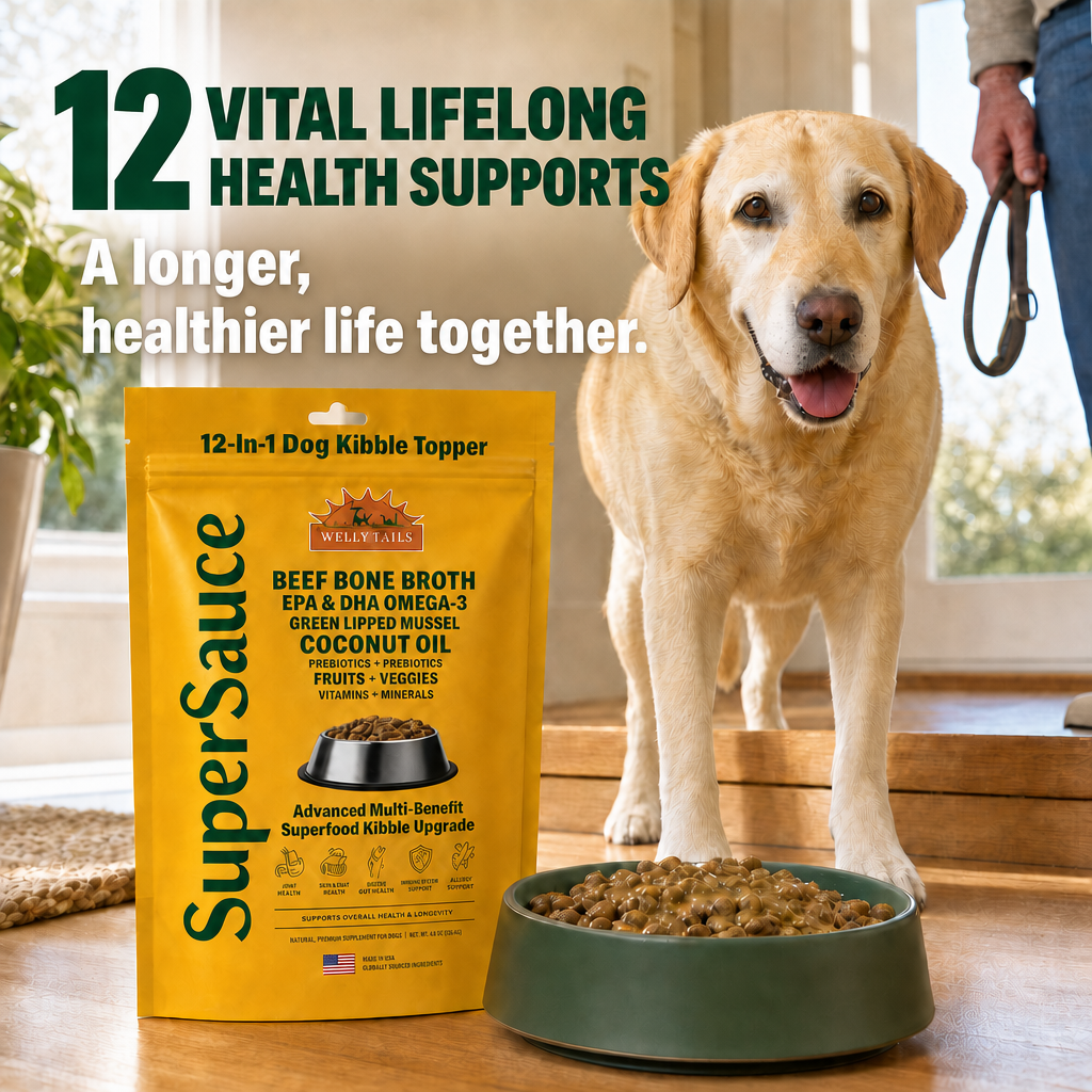 SuperSauce 12-In-1 Multifunctional Probiotic Kibble Topper Powder for Dogs — 60 Scoops, 12.7 oz. (360g)