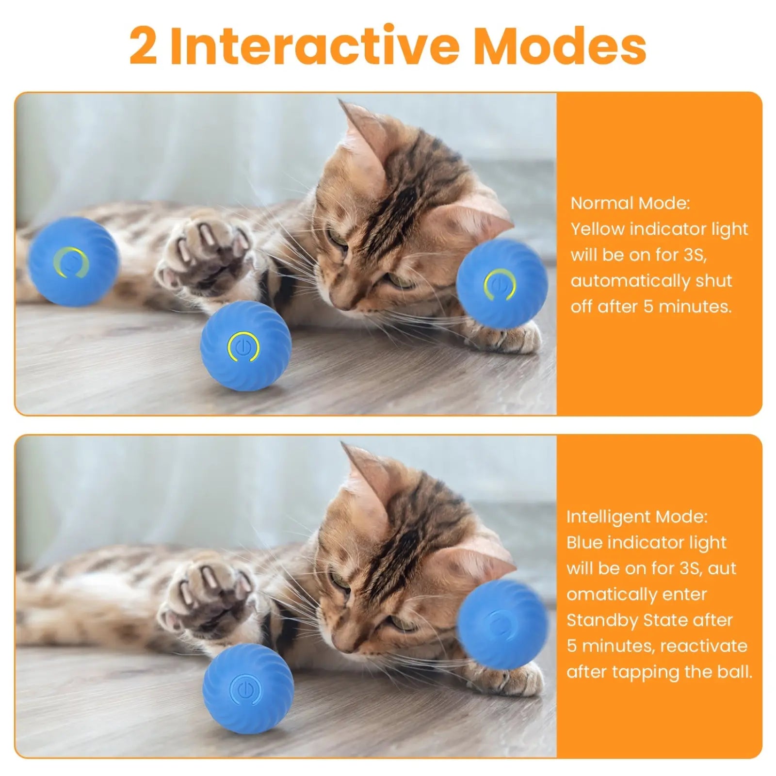 Interactive Cat Toy Ball with Hide and Seek Pouch