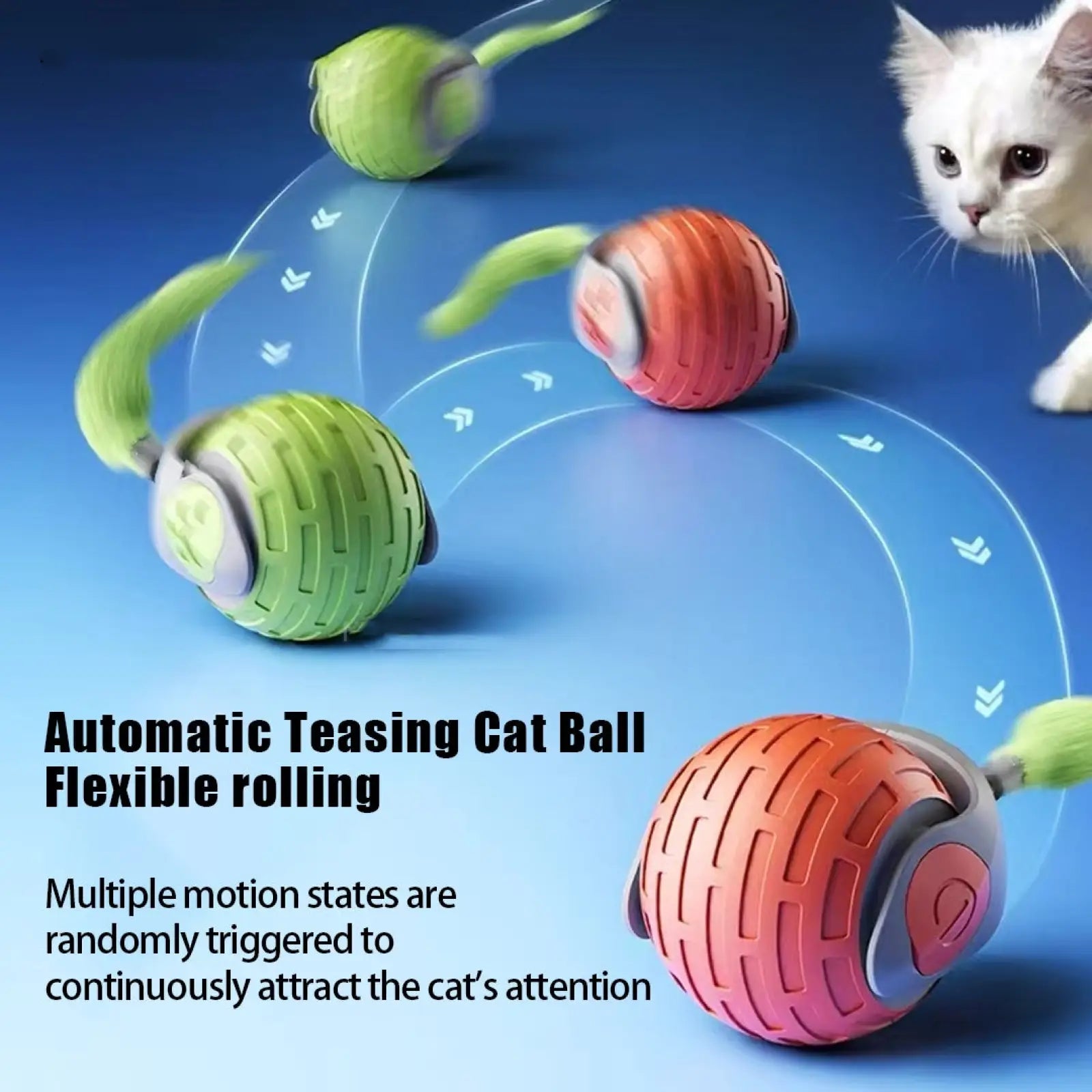Interactive Cat Toy Ball Smart Electric Usb Rechargeable