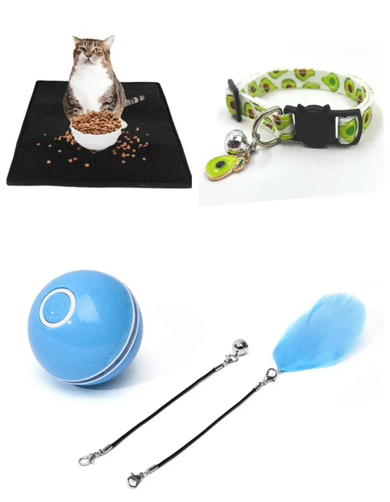 Interactive Led Cat Toy Ball with Catnip and Feathers