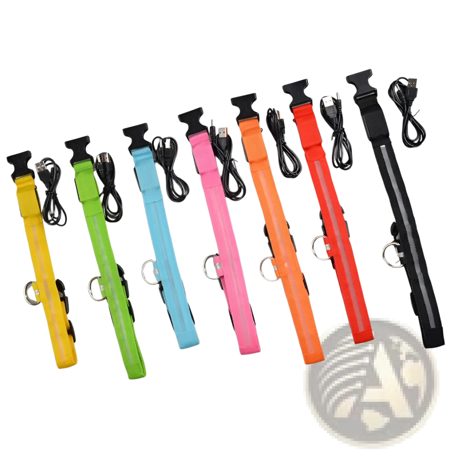 Led Dog Collar Night Safety Glowing Nylon Pet Leash