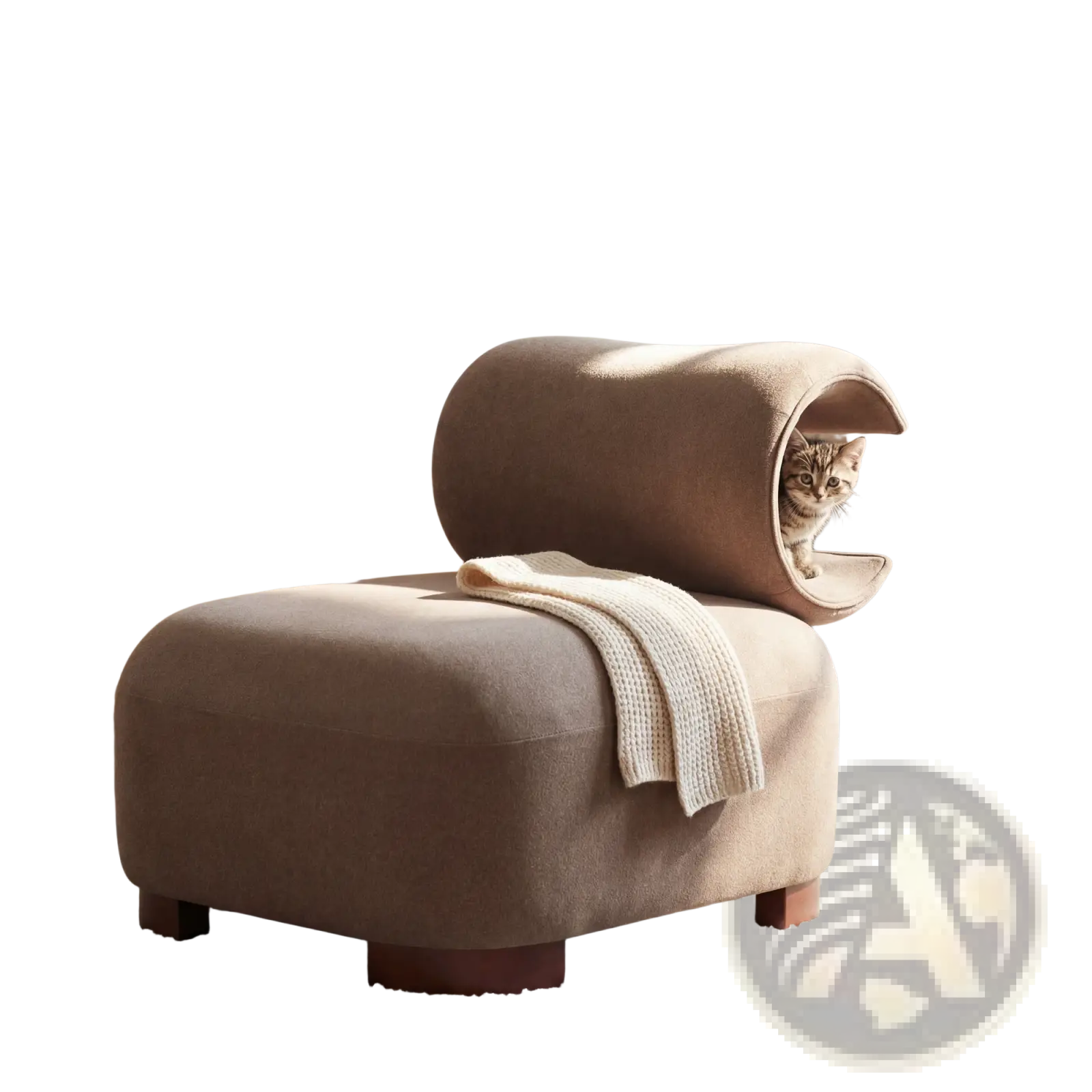Modern Brown Polyester Pet Friendly Accent Chair