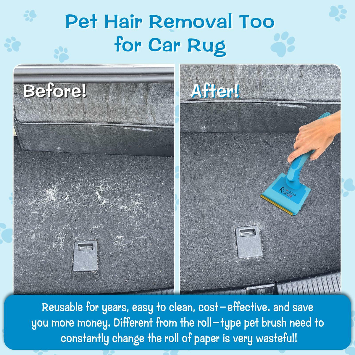 LVHATN 6 IN1 Pet Hair Remover Tool for Car Rug Couch Furniture 8.27in