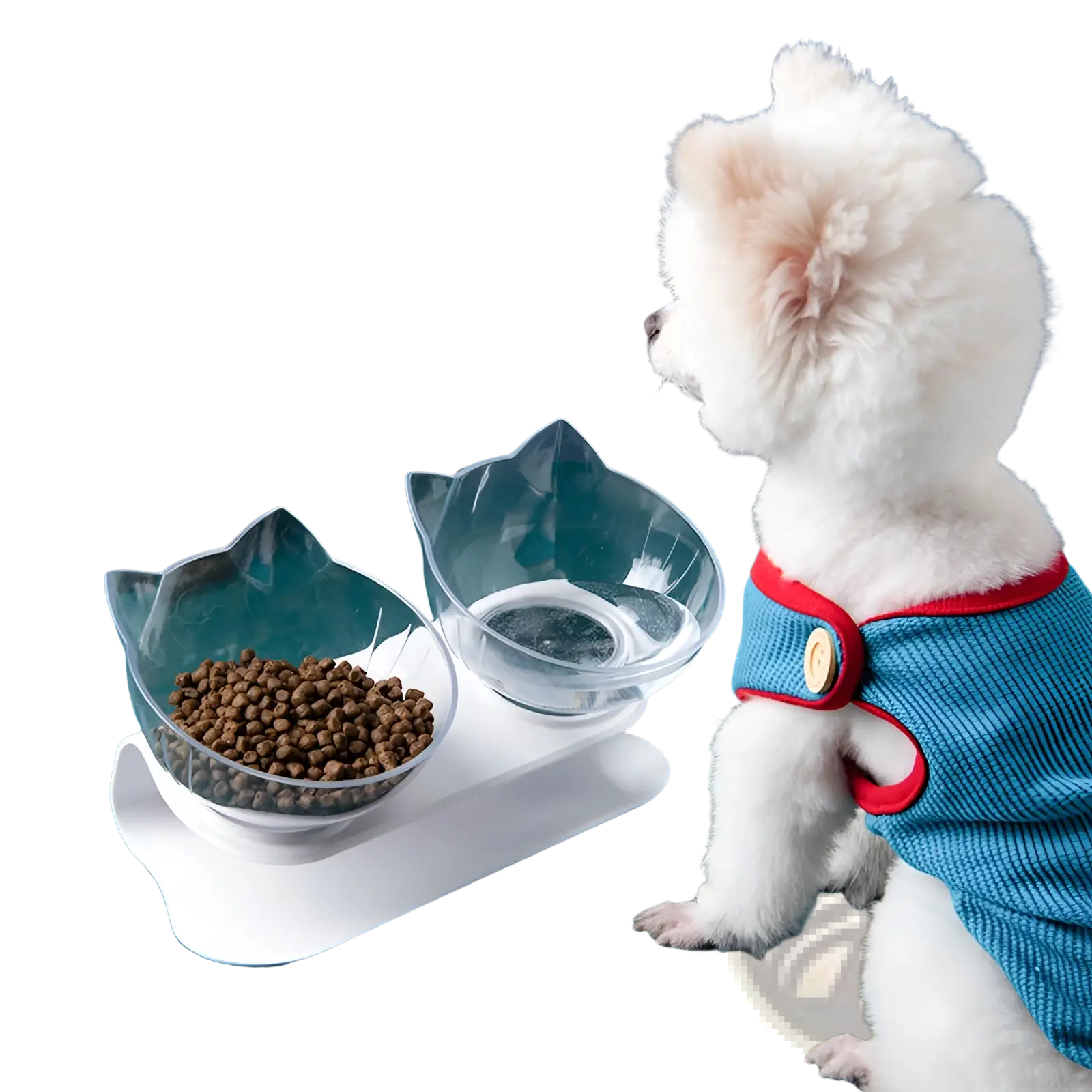 Orthopedic Cat Ear Pet Bowl Slanted Neck Protection