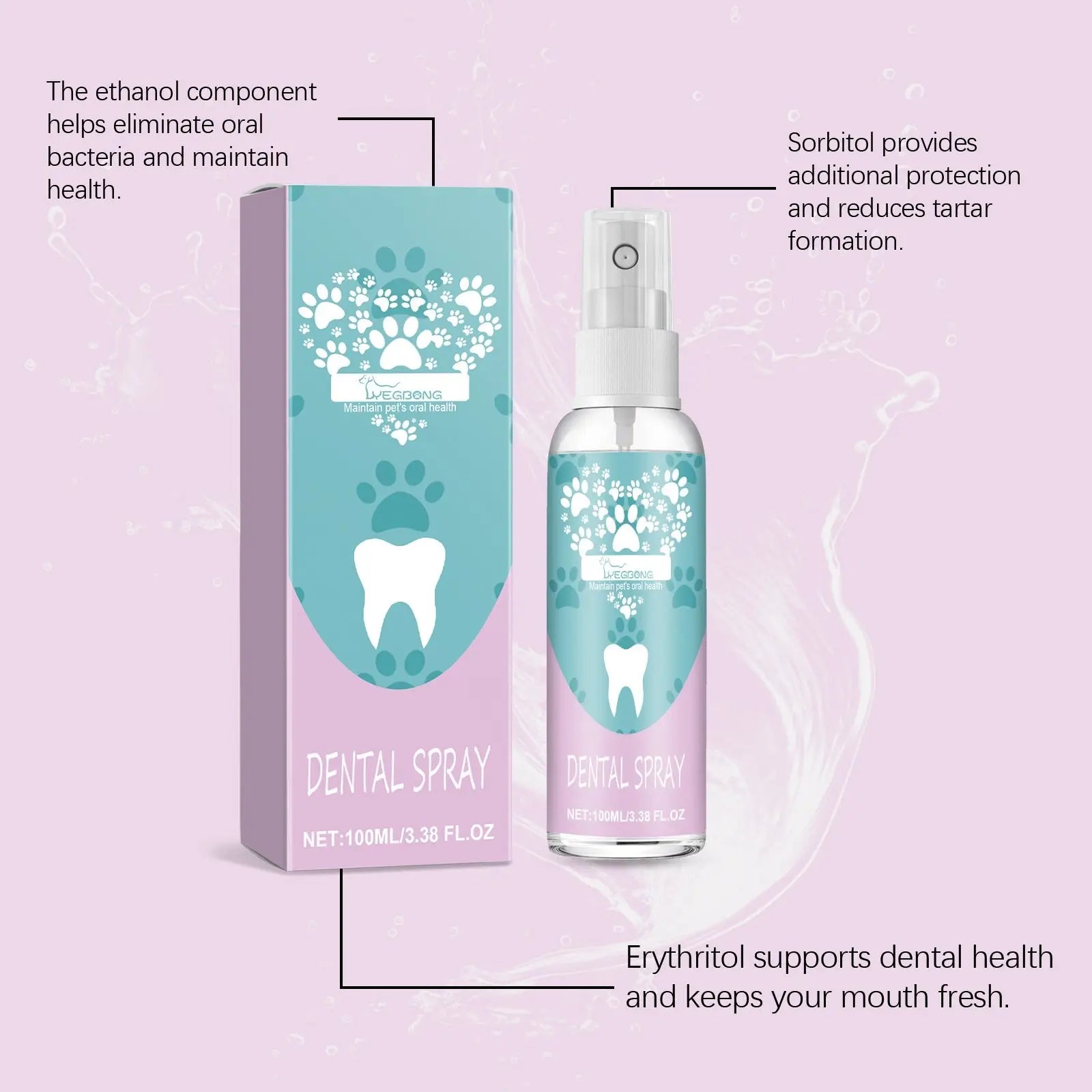 Pet Dental Spray Oral Care and Breath Freshener