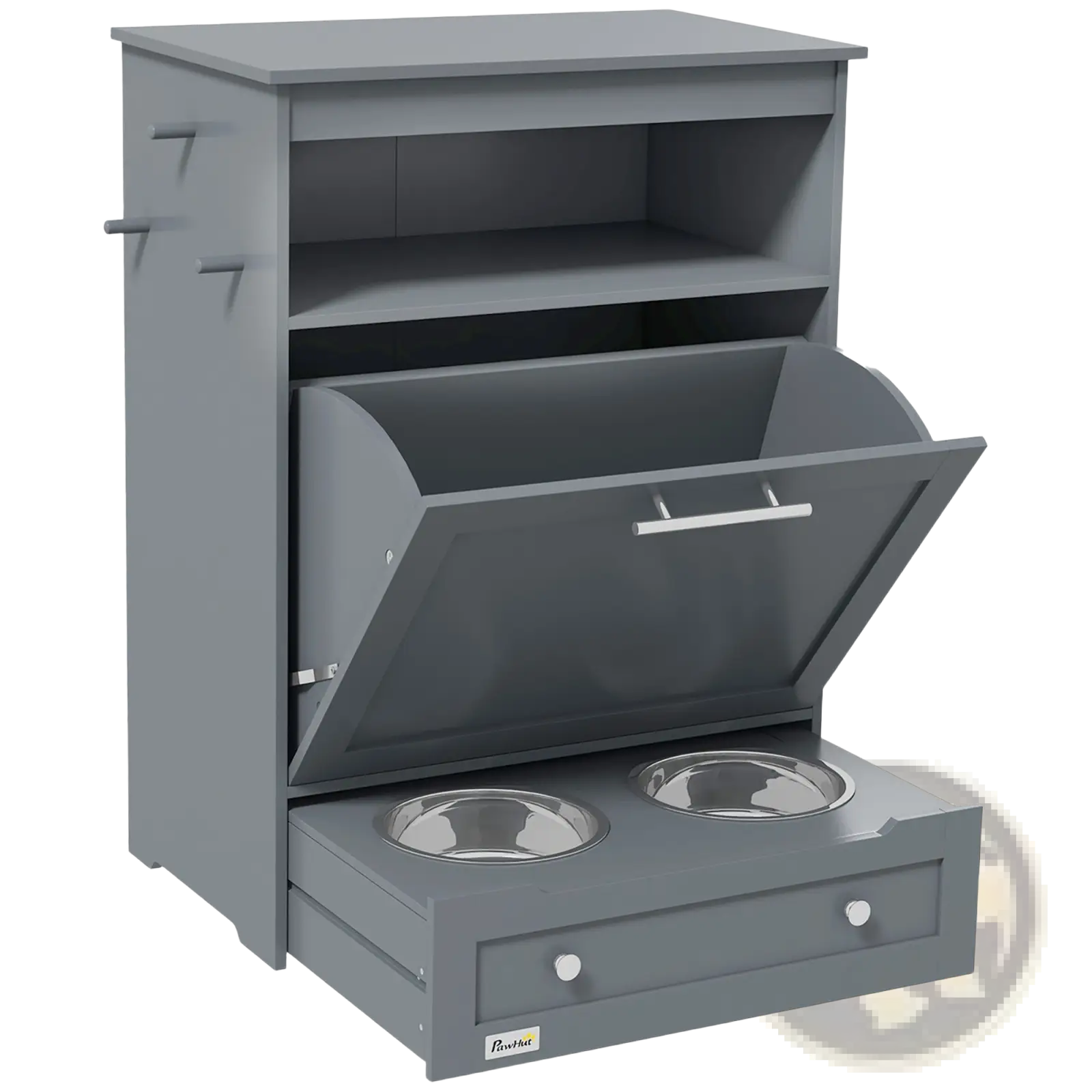 Pet Feeder Station with Dog Food Storage Cabinet