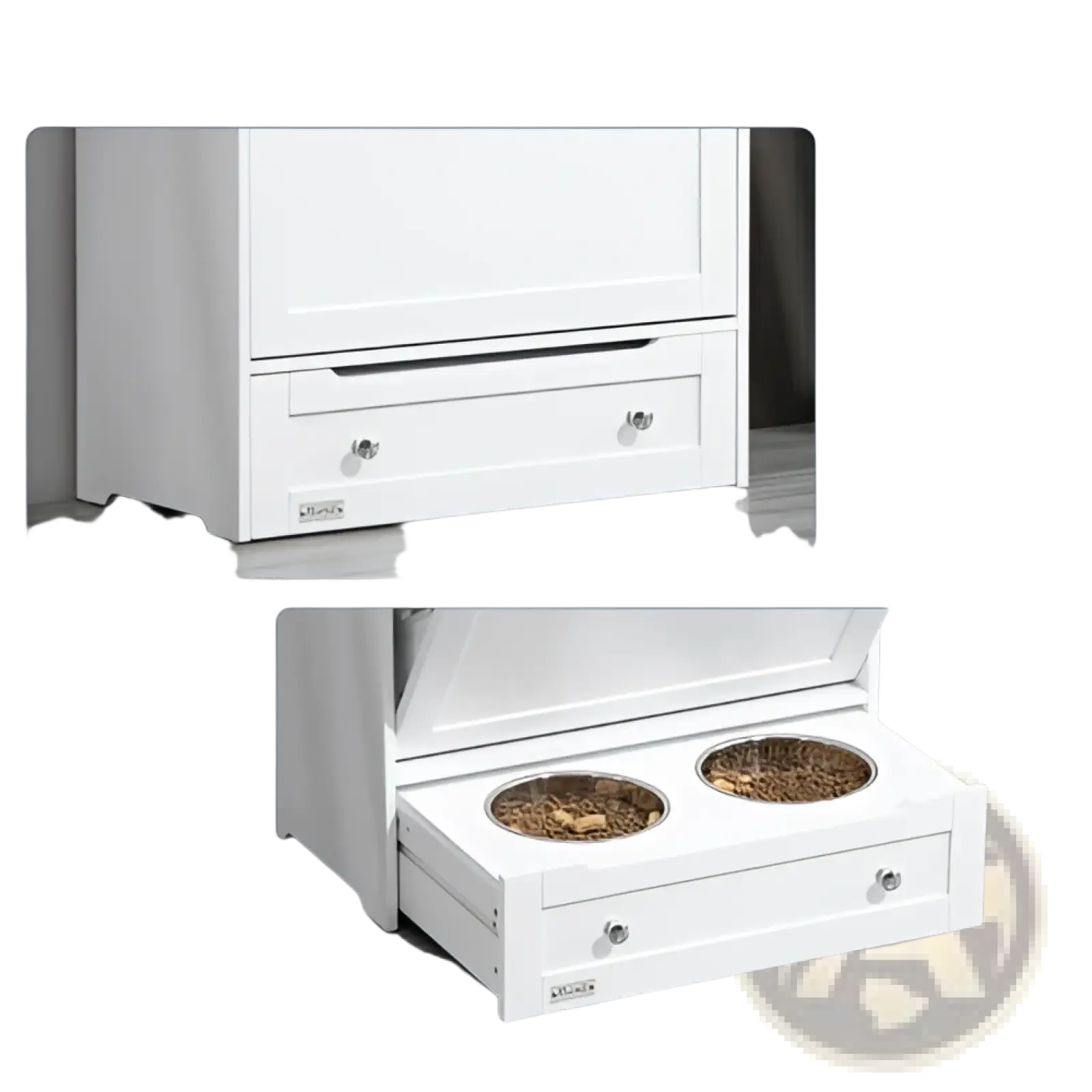 Pet Feeder Station with Dog Food Storage Cabinet