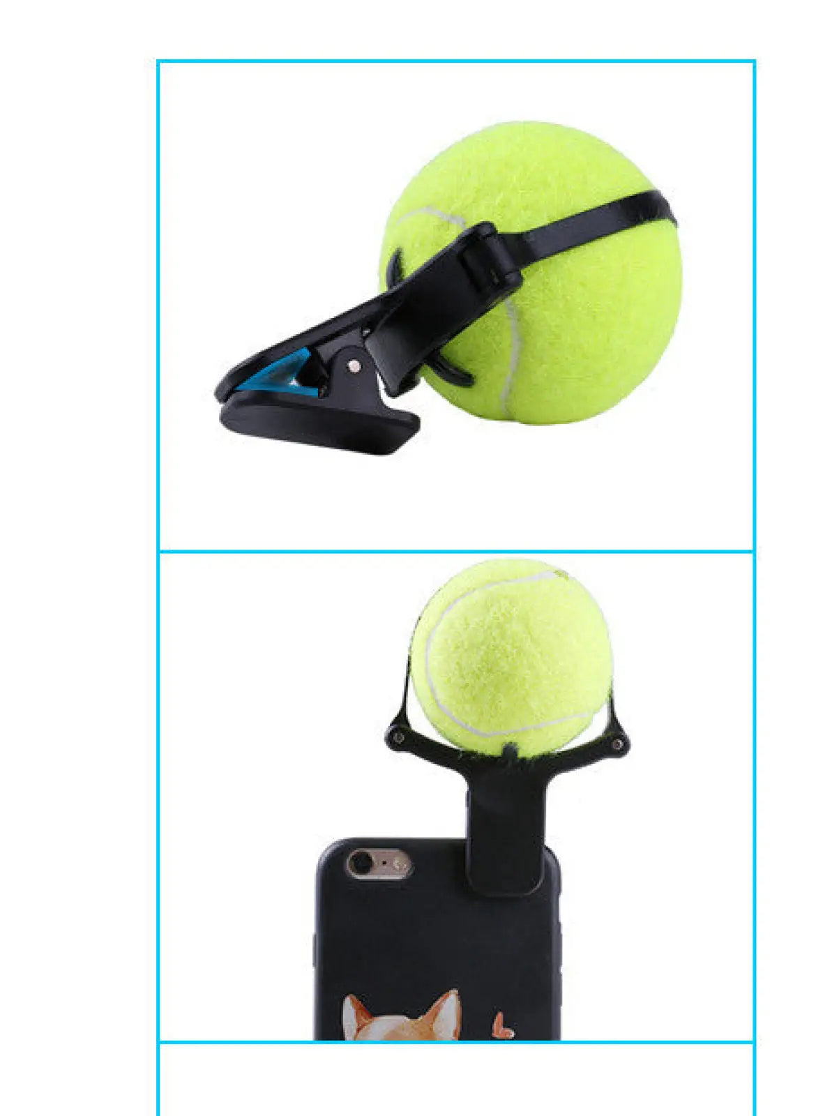 Pet Selfie Stick Tennis Ball Phone Clip Prop