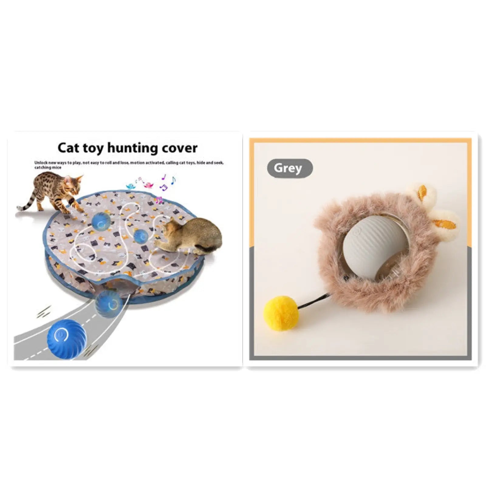 Plush Cat Ball Rolling Toy for Boredom Relief
